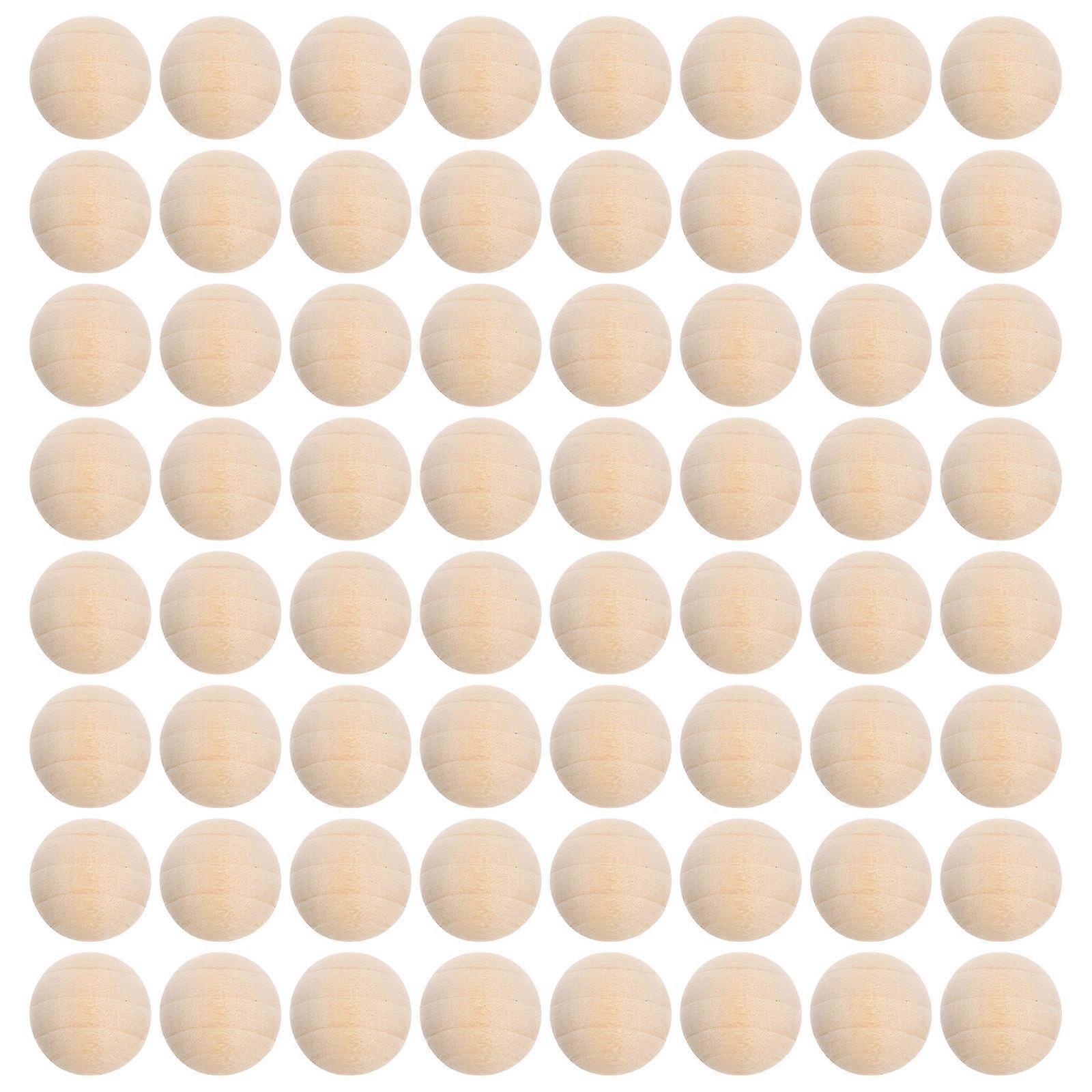 Versatile 100Pcs No Hole Wooden Beads for Craft Projects and Home Decoration Featuring Natural Wood Finish in Beige Color