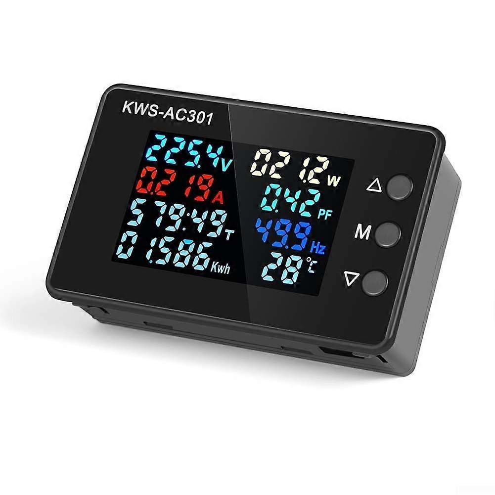 6 in 1 Digital Multimeter for Voltage, Current, Power, Timing, Temperature Measurement AC 50 300V, 0 100A Range