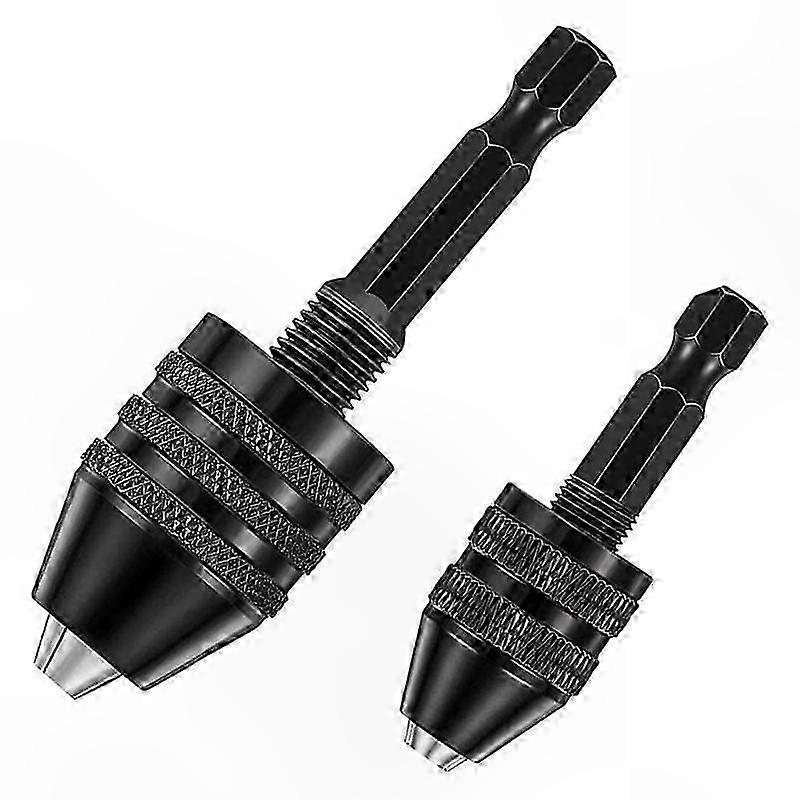 2-Pack Hex Drill Chuck Adapter, Quick-Change Tool for Drill Bits & Screwdriver Conversion (0.6-1/4")