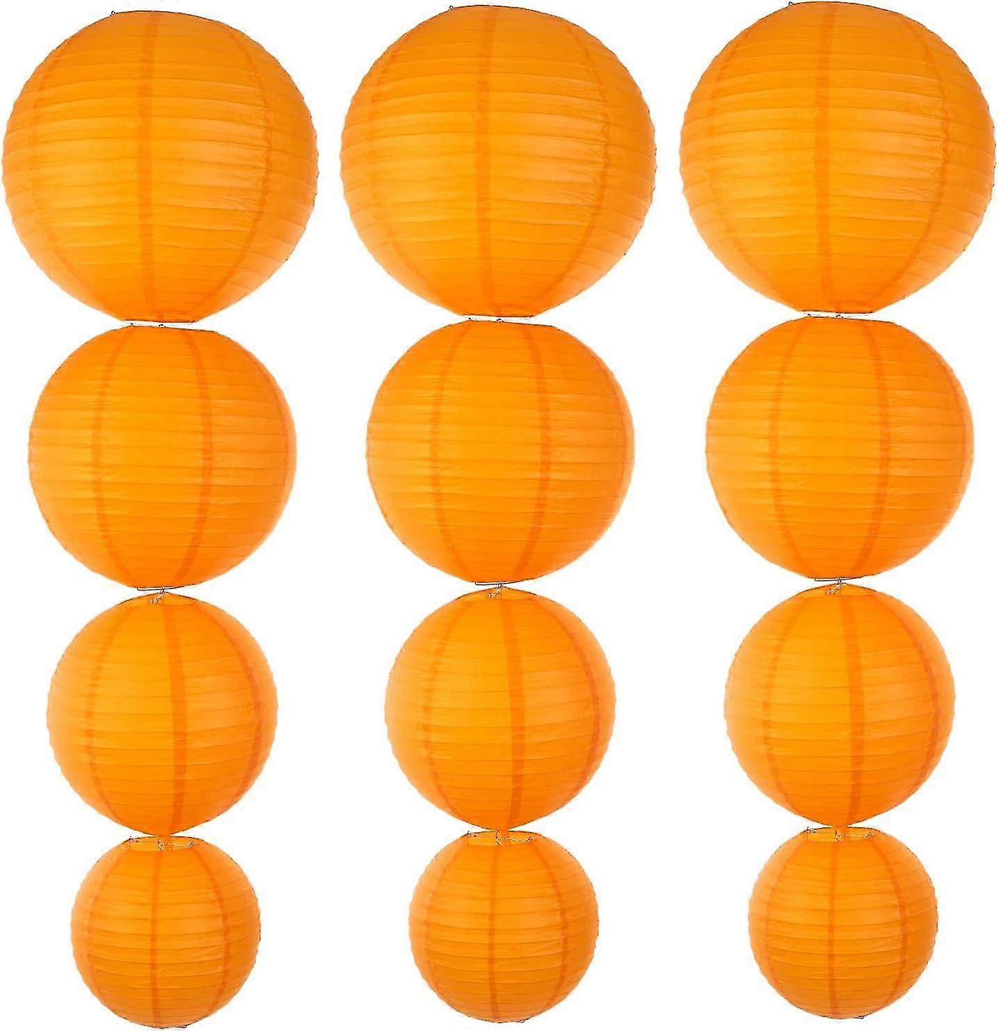 Chinese Japanese Paper Lanterns 12pcs Assorted Sizes (10" 12" 14" 16" Inch), Paper Lanterns Decorative for Party Decorations, Hanging Paper Lanterns
