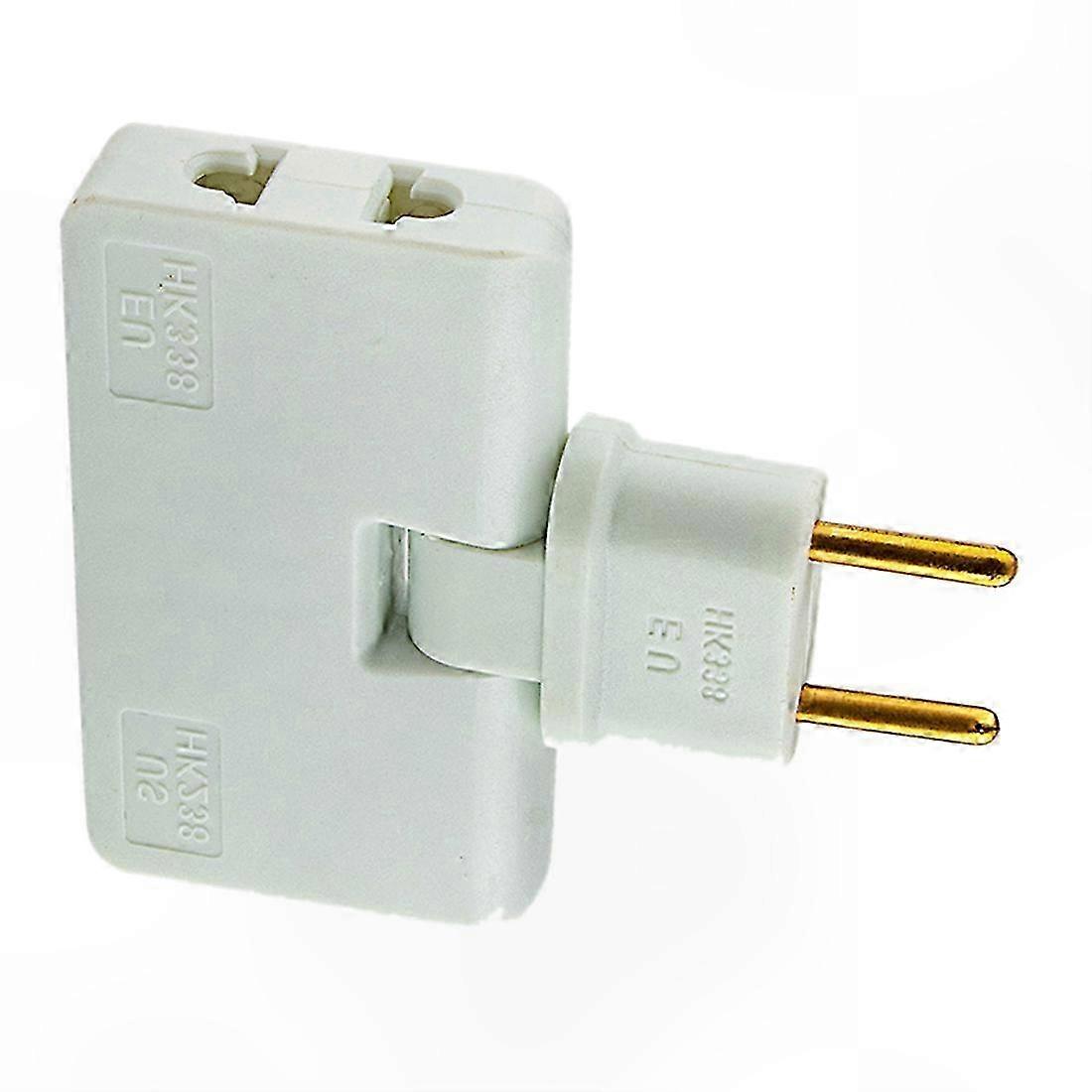 3-in-1 Swivel EU Plug Adapter with 180° Rotation, White Extension Socket