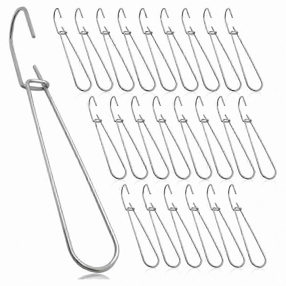 24-Pack Metal Pattern Hooks, 7.3 Inch Hangers for Wall Organization