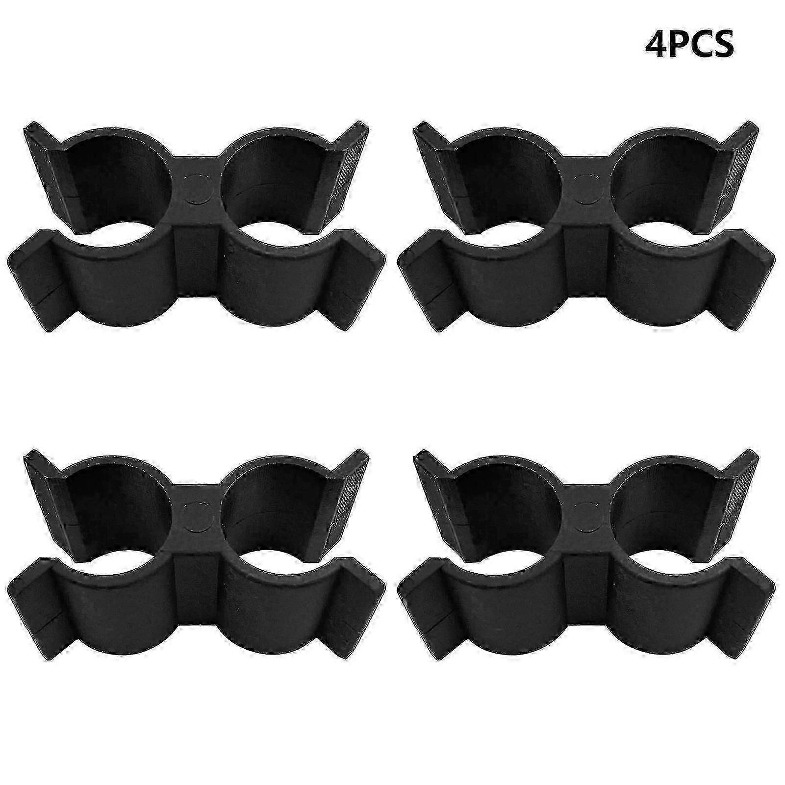 Dual head fixing clamp for Bimini top - 4pcs black boat pole hardware with strong support