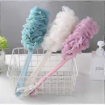 3-pack ryggskurmaskin med långt handtag för dusch - Loofah Bath Brush - Mjuk ryggrengörare i nylonmesh - Exfolierande kroppsskurrubber för kvinnor, män och äldre