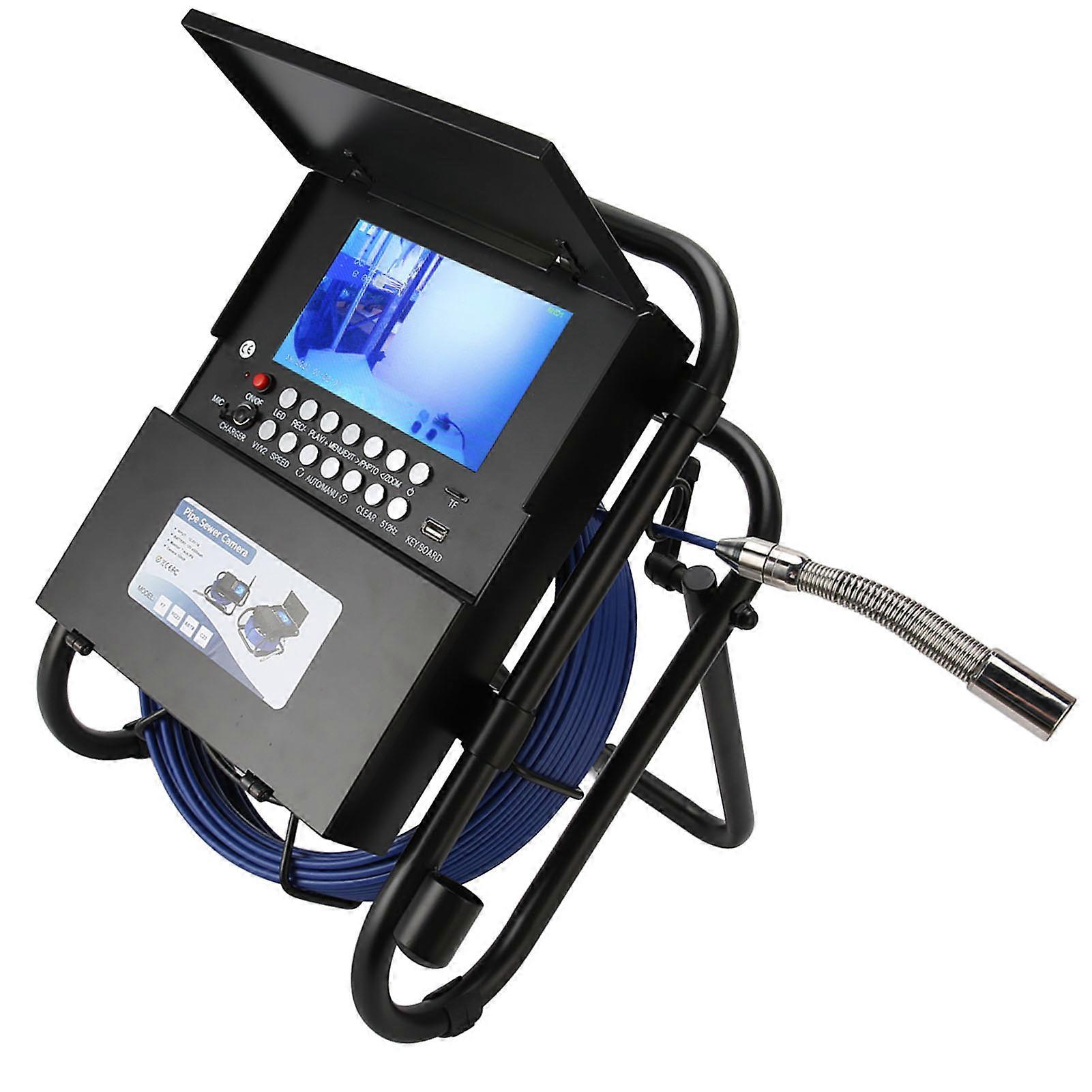 Sewer Camera 7in IPS 1080P Waterproof Pipe Inspection 30m US Plug
