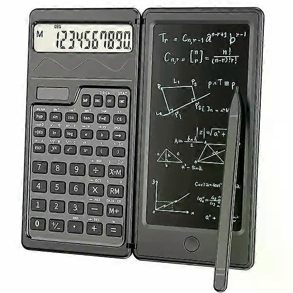 Foldable calculator with writing board for multi-scenario use