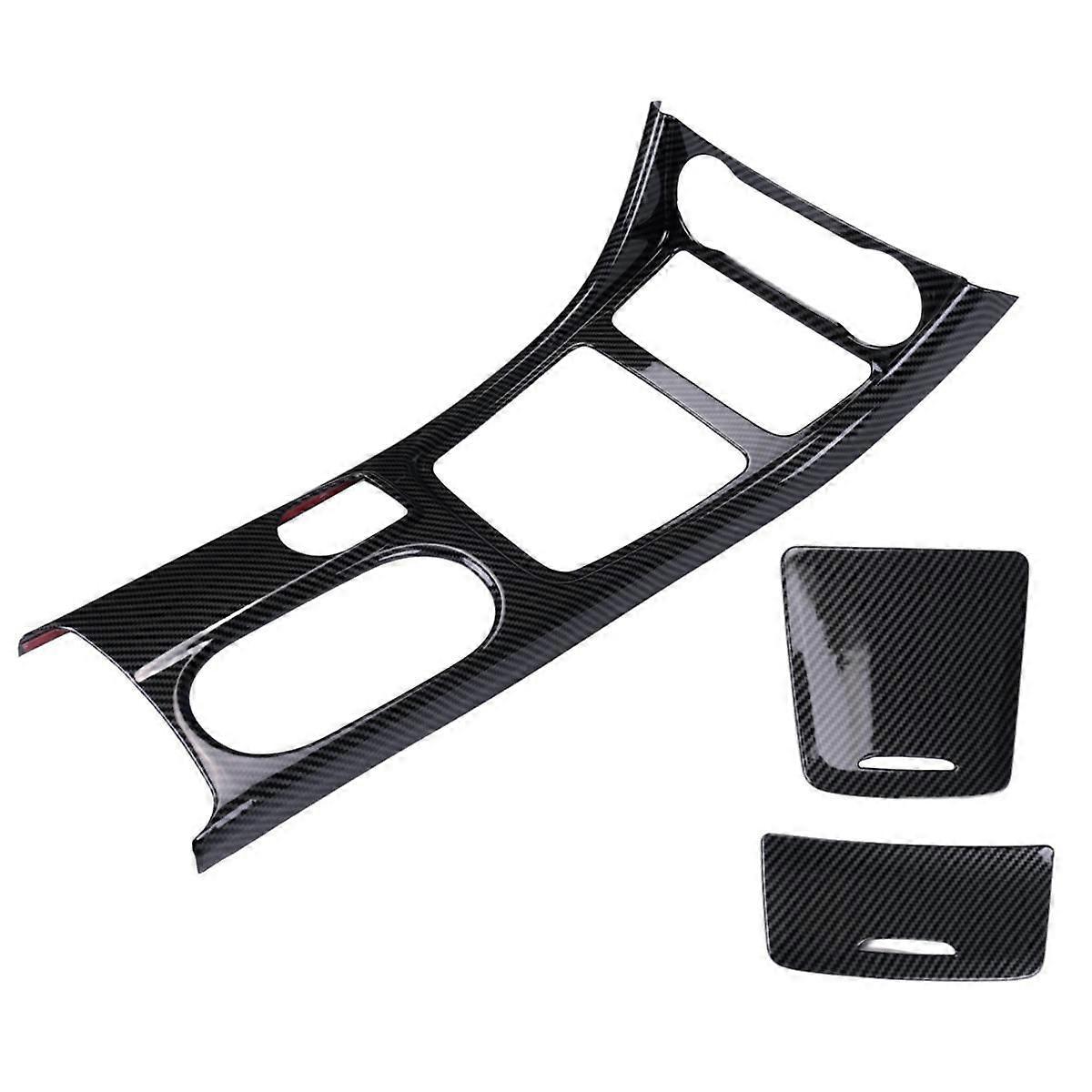 Car Center Console Water Cup Holder Panel Trim for GLA CLA A Class W176 2013-2018 LHD ABS Carbon Fi