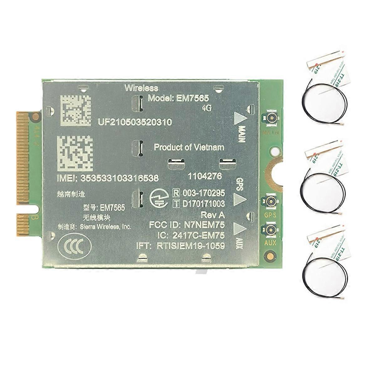 EM7565 4G LTE Module+3X4G Antenna CAT-12 600Mbps CBRS NGFF Module Cat12 NGFF Module Cat12 for Laptop Wireless Module