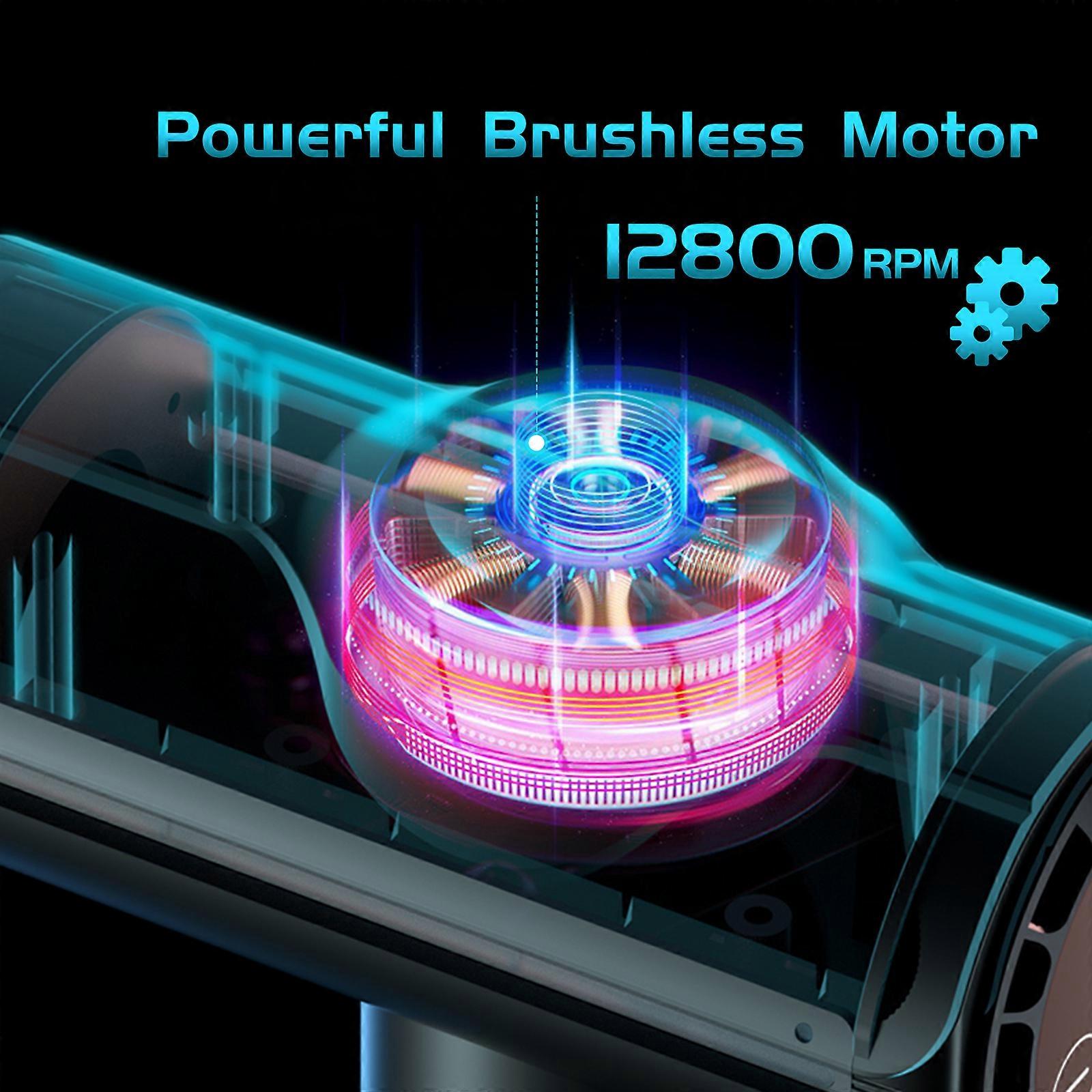 Massage Gun with LCD Touch Screen, 6 Heads, 3000mAh, Gray, 21.5x16.5cm