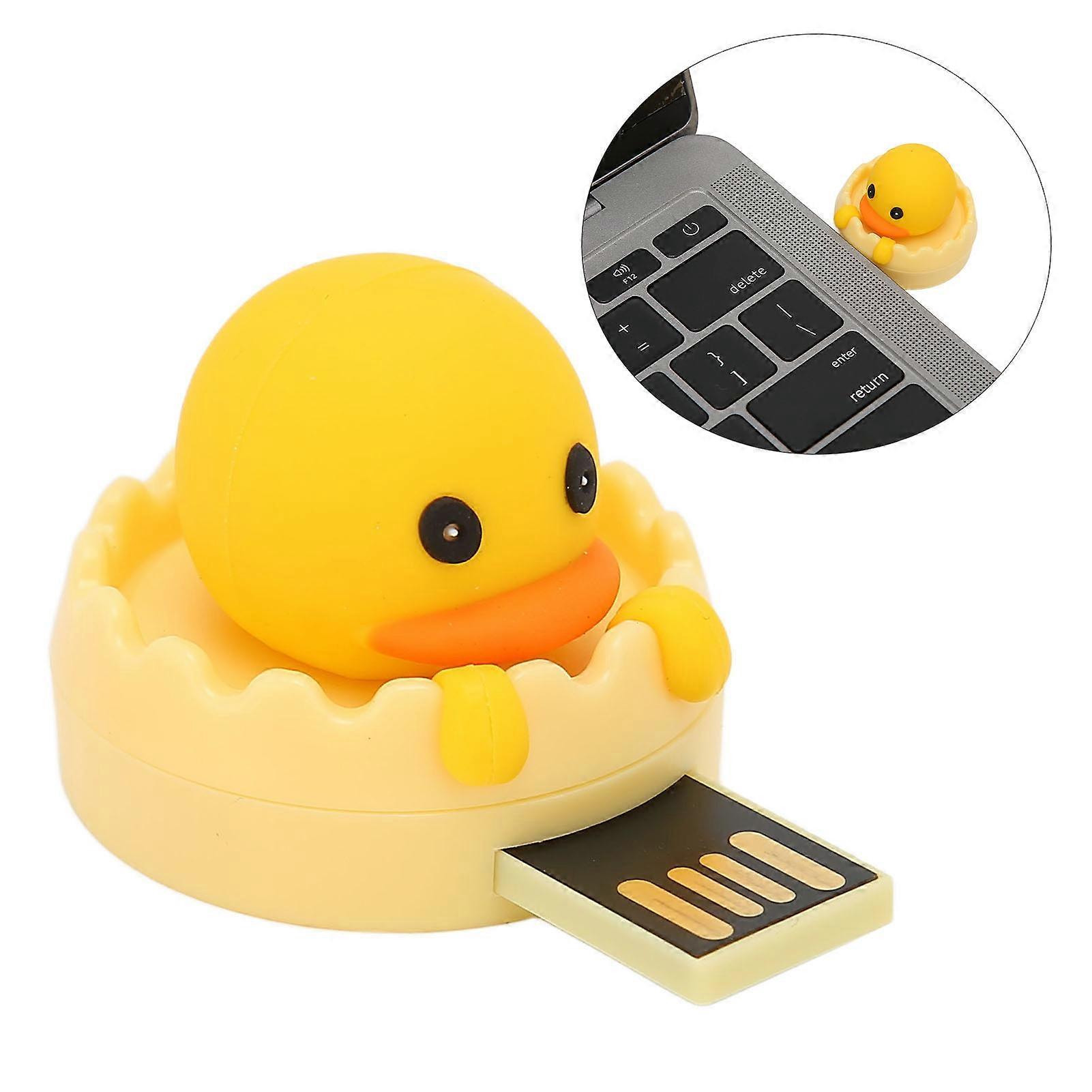 U DISK USB2.0 Interface Yellow Duck Cartoon Style Portable Electronic Storage Medium Memory Stick for Computer(Yellow Duck Circle 32GB)