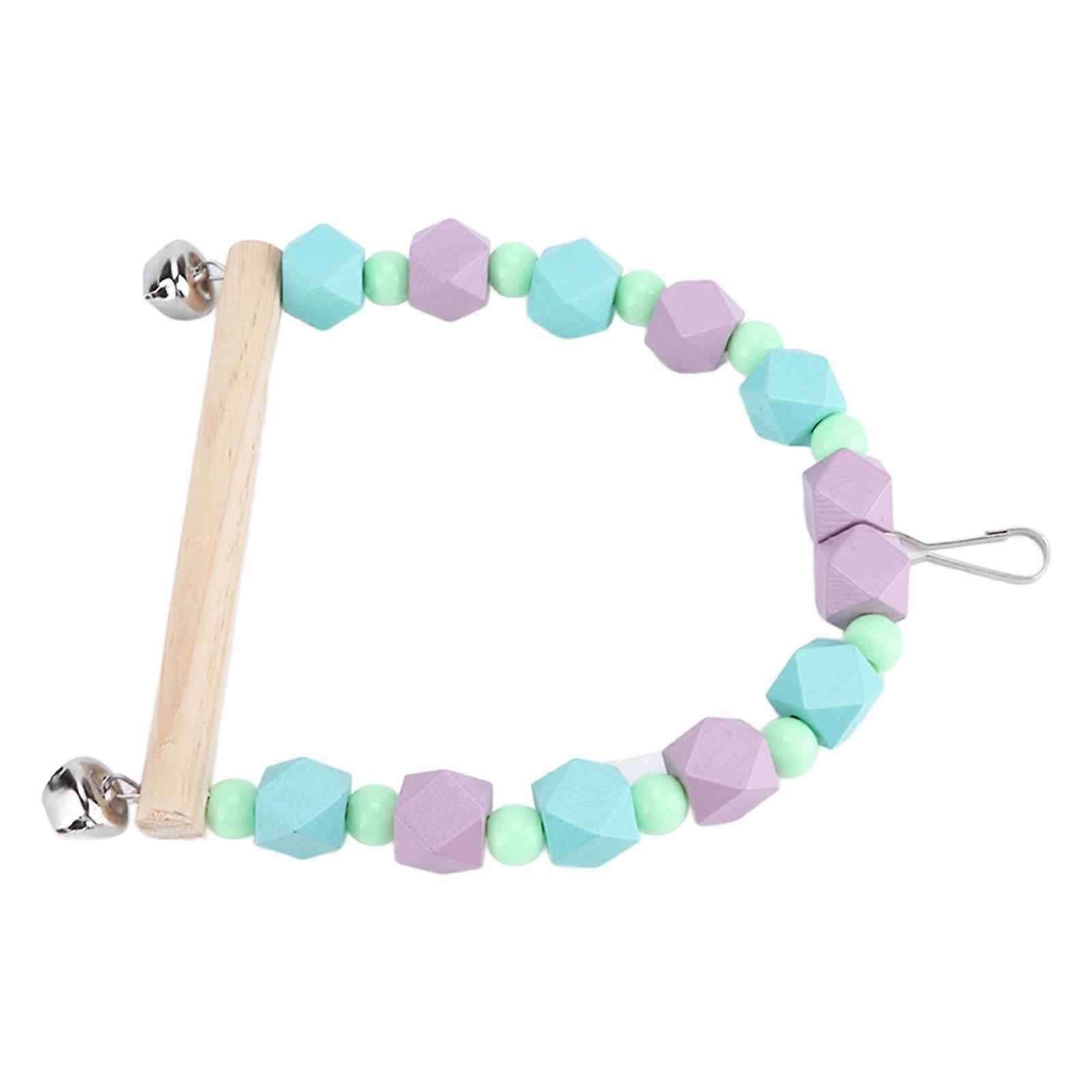 Natural Colorful Wooden Block Parrot Swing for Small Birds 23cm