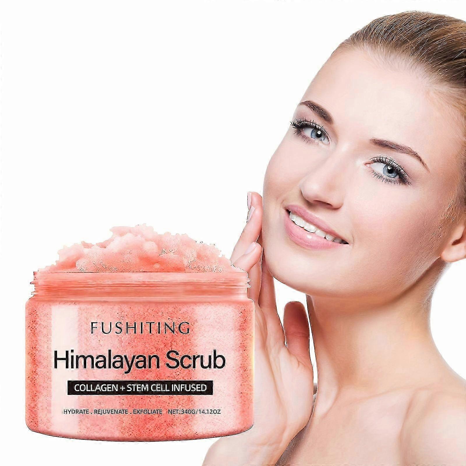 Gommage corporel au sel de l’Himalaya - Gommage hydratant et exfoliant pour le corps, le visage, les mains, les pieds - Pour une peau lisse et soyeuse - Dissolvant de peaux mortes pour le corps