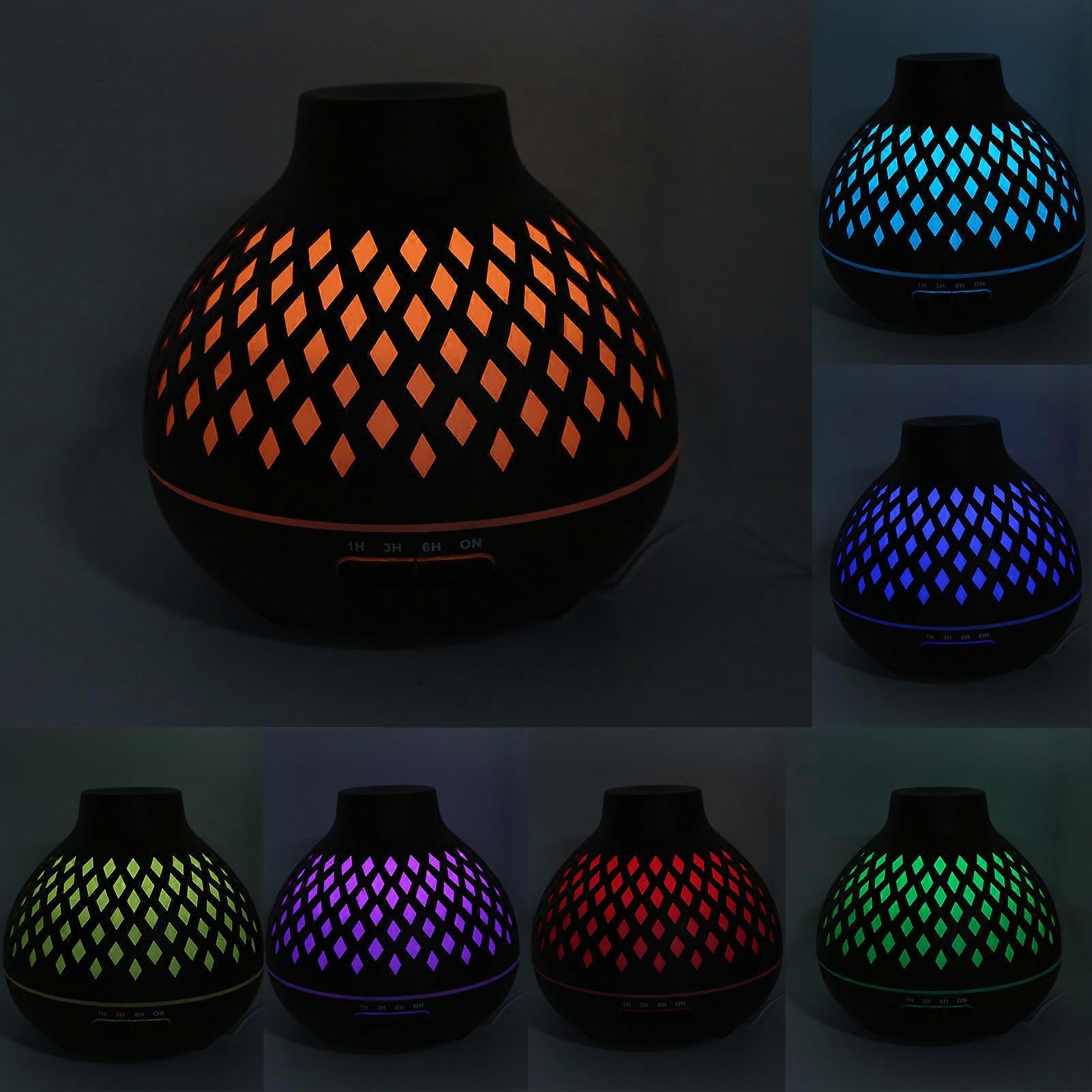 Wood Grain Ultrasonic Aroma Diffuser 400ml with LED Light