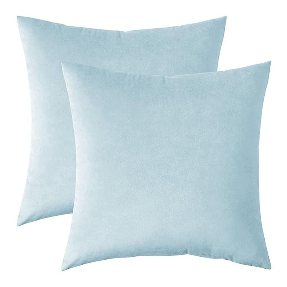 Förpackning med 2 sammet mjuk solid dekorativ fyrkantig kasta örngott set kuddfodral för soffa sovrum bil 16 x 16