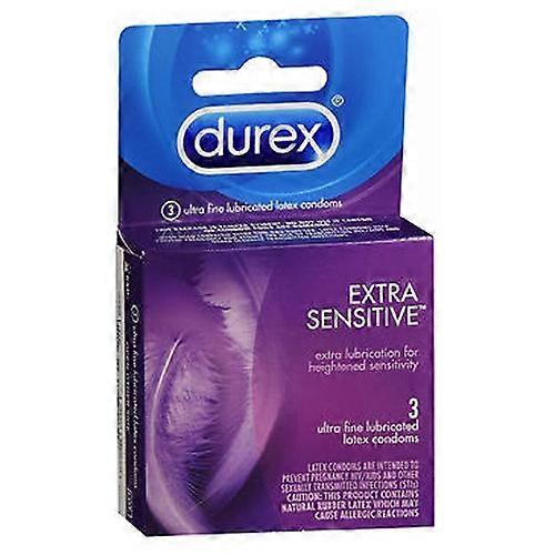 Durex Extra Sensitive Thin Latex Condoms Regular Fit, 3 Count