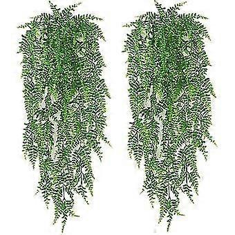 2 Pcs Artificial Plants Hanging Hanging Plants Artificial Leaves Decor
