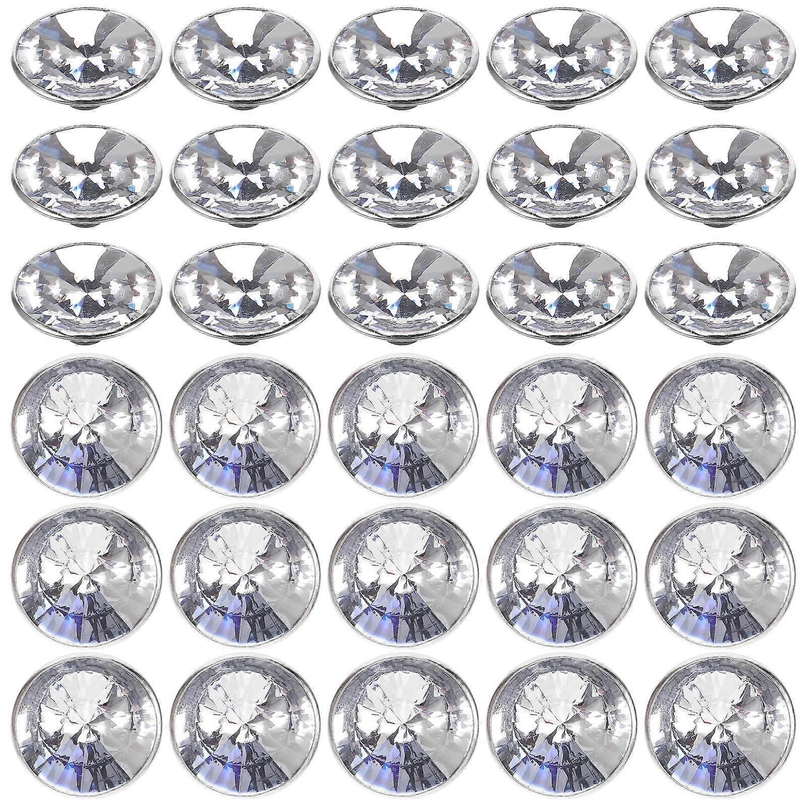 300Pcs Crystal Sofa Buttons for Crafts Transparent Decorative Sewing Nails