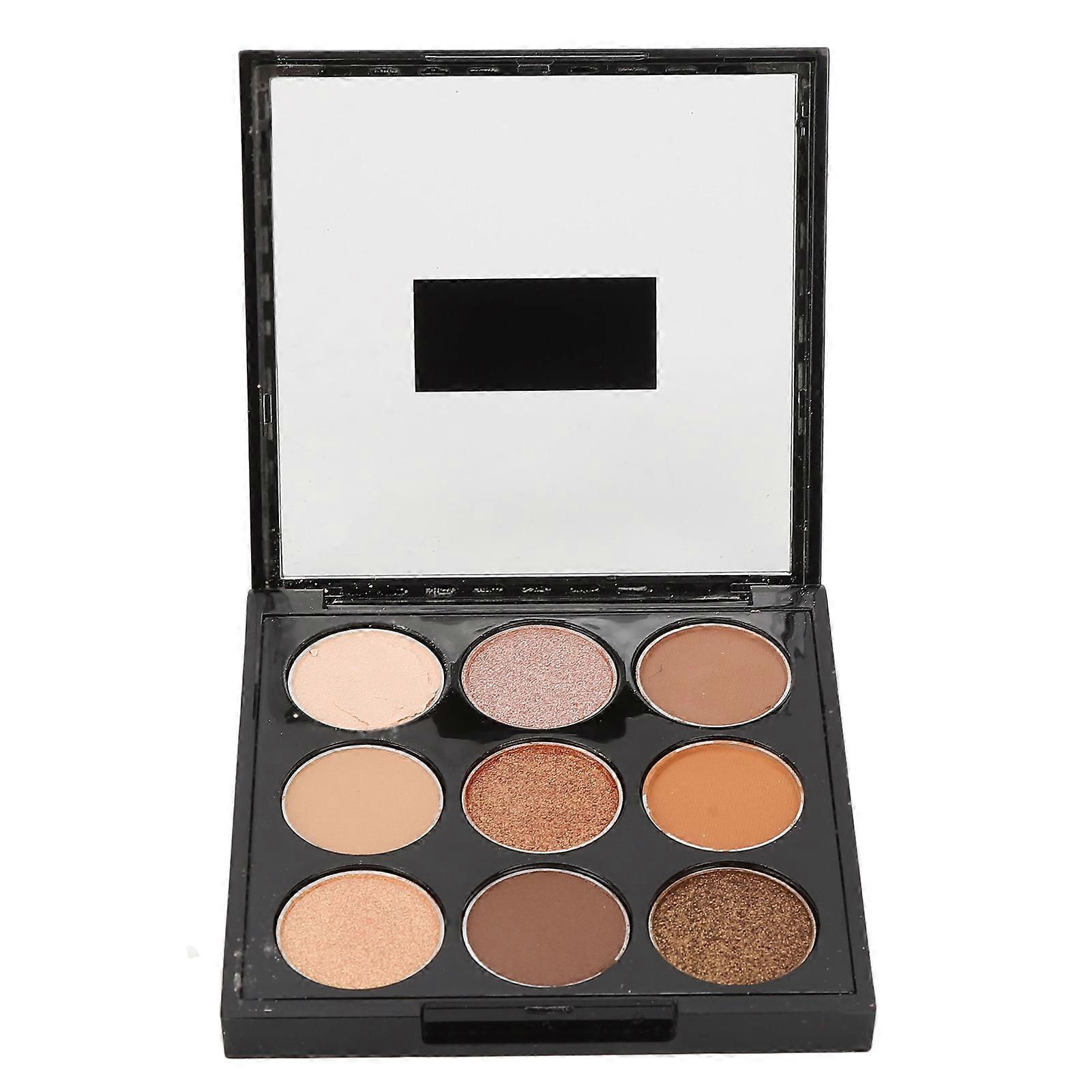 Palette de fards à paupières 9 couleurs, mat, pailleté, couleur terre, orange, haute saturation, maquillage portable, type 01