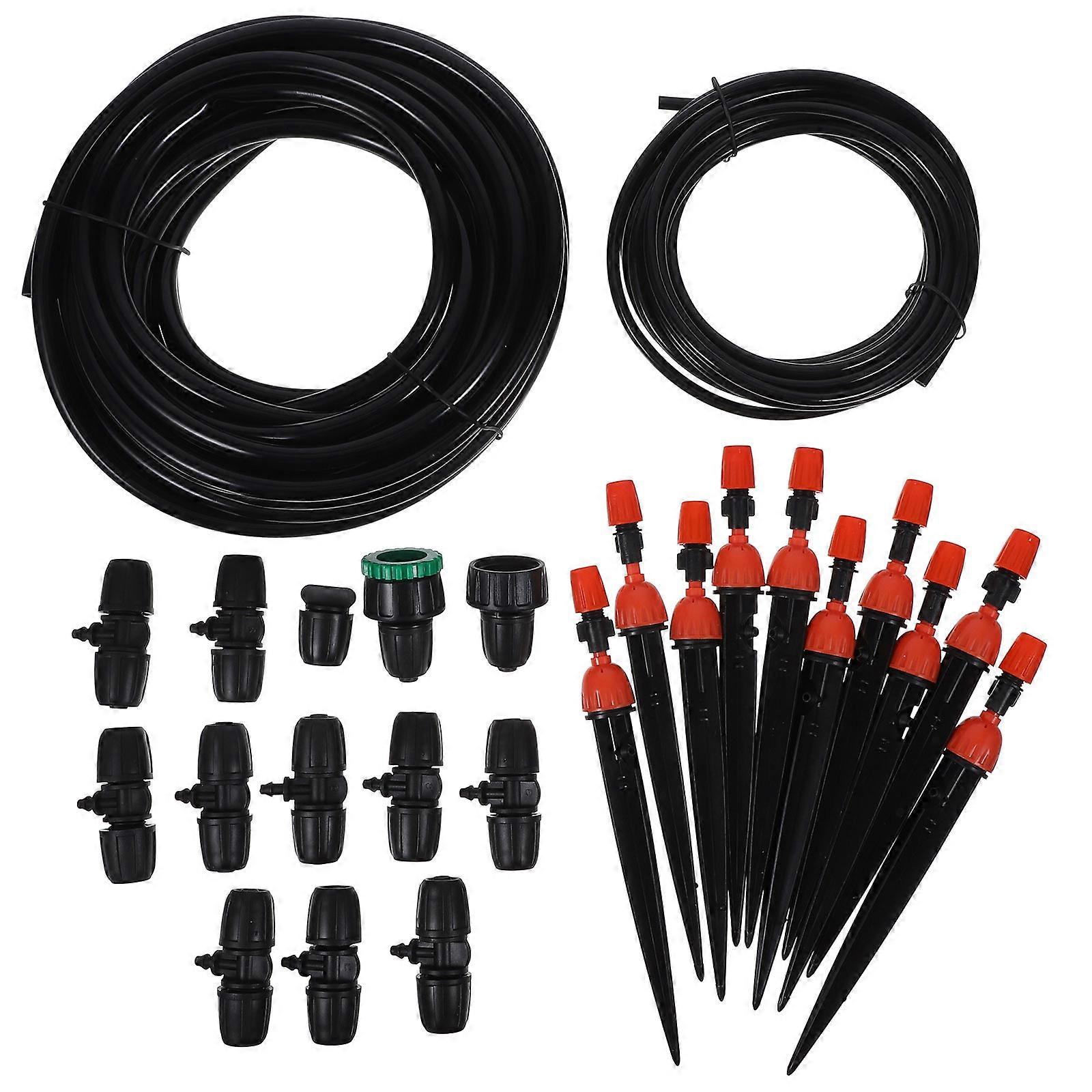 Drip Irrigation Kits For Balcony Setup 10000X1X1cm Black PVC Adjustable Misting Nozzles 1 Set
