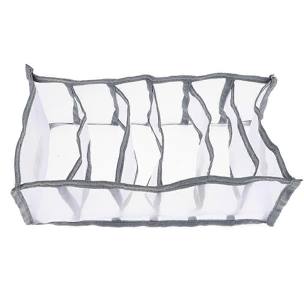 Closet Organizer Multi-Grid Drawer Organizer for Bedroom Grey Mesh Storage 1Pack