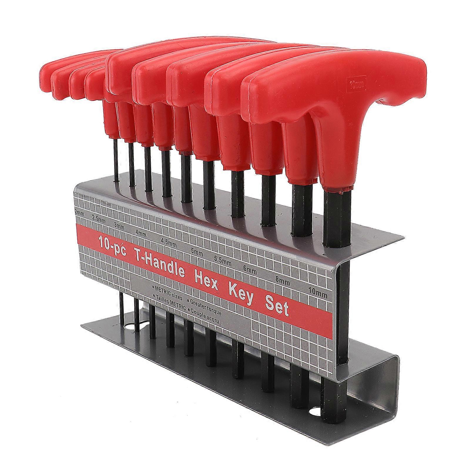 Durable T-Type Hex Wrenches Crafted For Professional Use With Wear-Resistant Finish In Red Color 1 Set