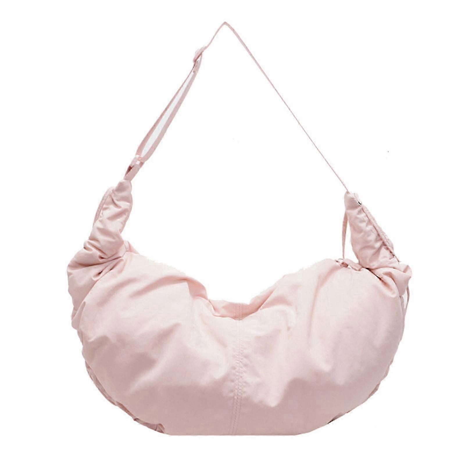 Functional Crossbody Handbag for Work and Leisure Practical Nylon Shoulder Bag with Stylish Pleated Detail Work Satchel light blue