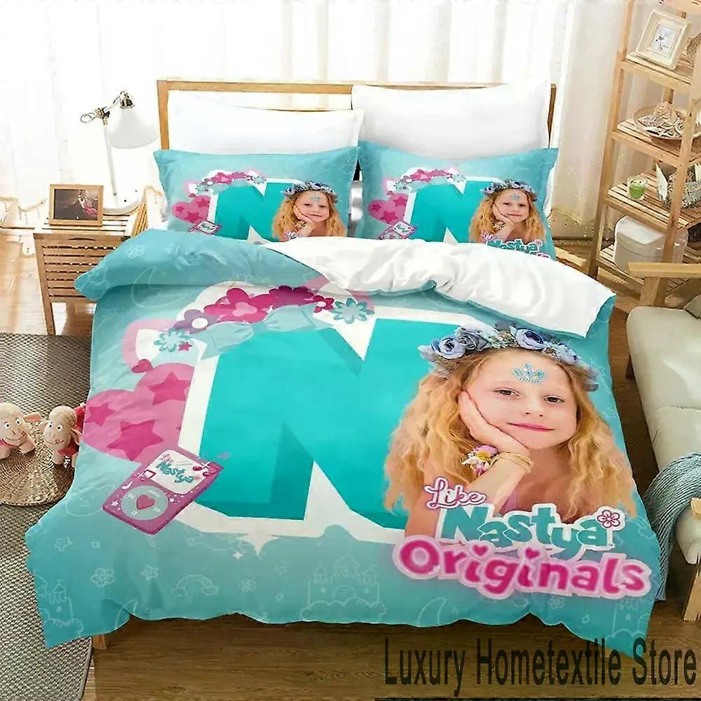 PIN2254 3D Printed Bedding Set Like Nastya, Duvet Cover, Pillowcase, King/Queen Size, for Boys and Adults