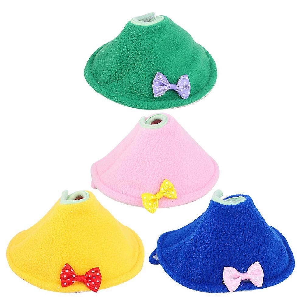 Pet Protective Recovery Collar 4Pcs Adjustable Fit For Parrots 12X12X0.5Cm Assorted Color Protects Against Biting and Licking