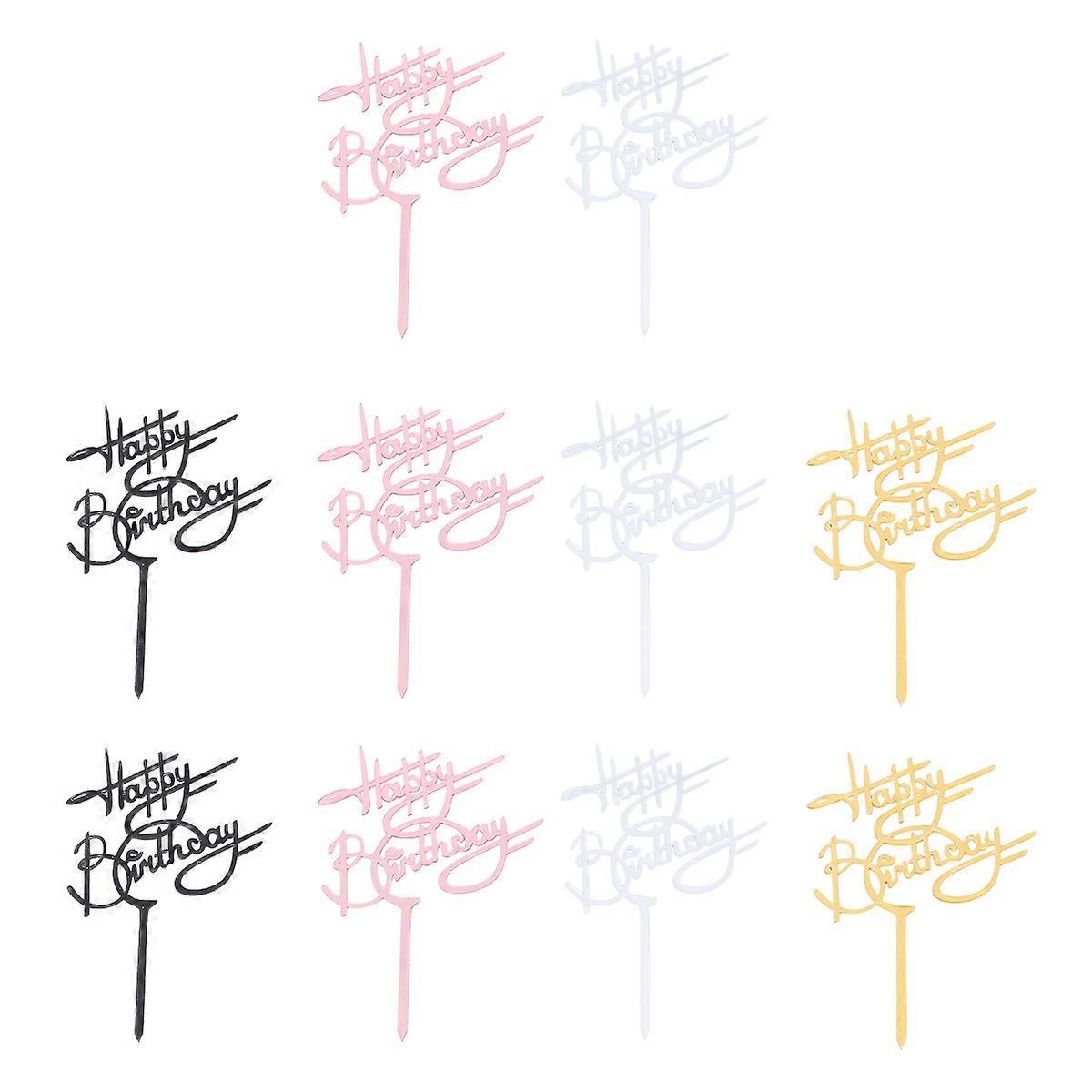 Egg Cake Toppers English Letters for Cake Decoration 10Pcs Random Color