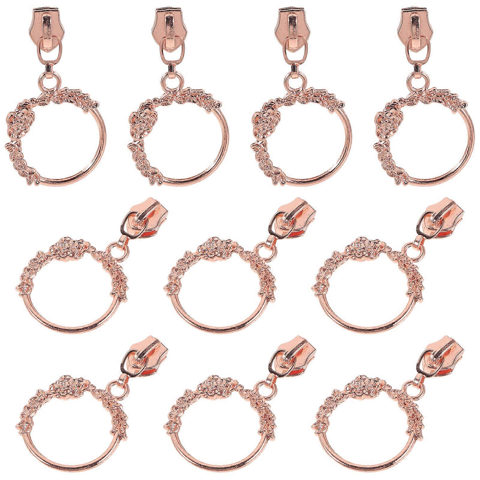 Professional Zipper Pull Rose Gold Zipper Pullers for DIY Projects 40Pcs