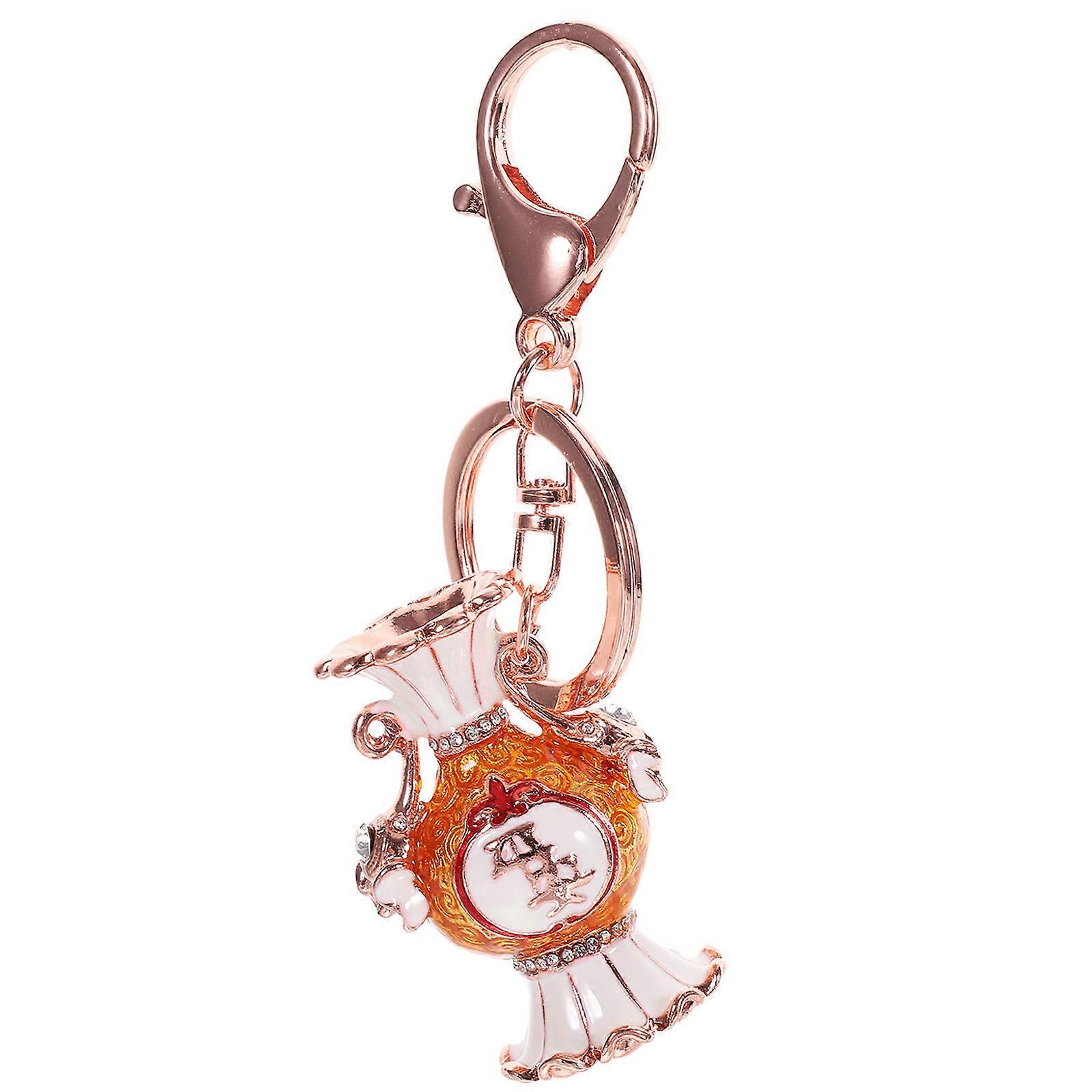 Metal Wallet Keychain Vase Shape for Key Use Set of 3Pcs Golden