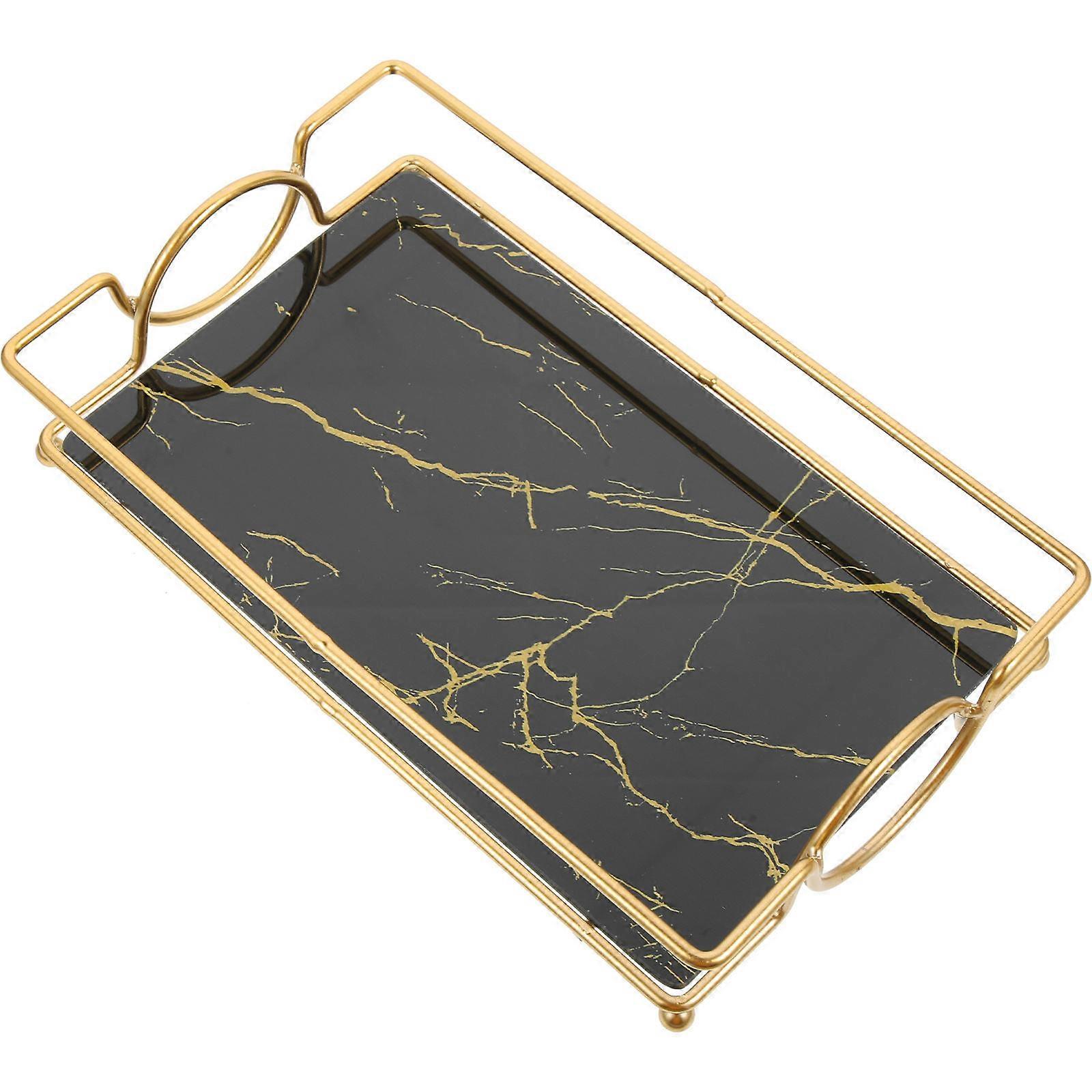 Bathroom Vanity Tray Cosmetics Holder for Storage 3Pcs Black Organizer