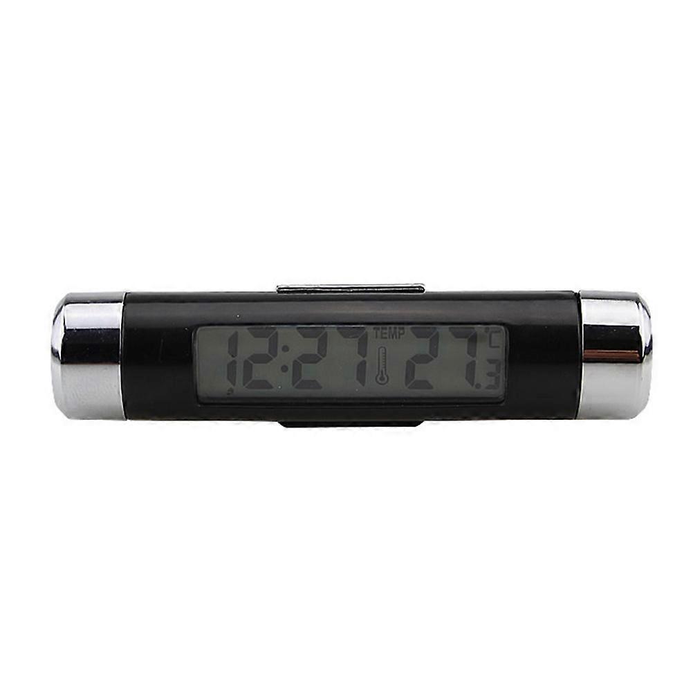 Time Thermometer 2Pcs Car Electronic Clock for Car Use Mini Backlight Display