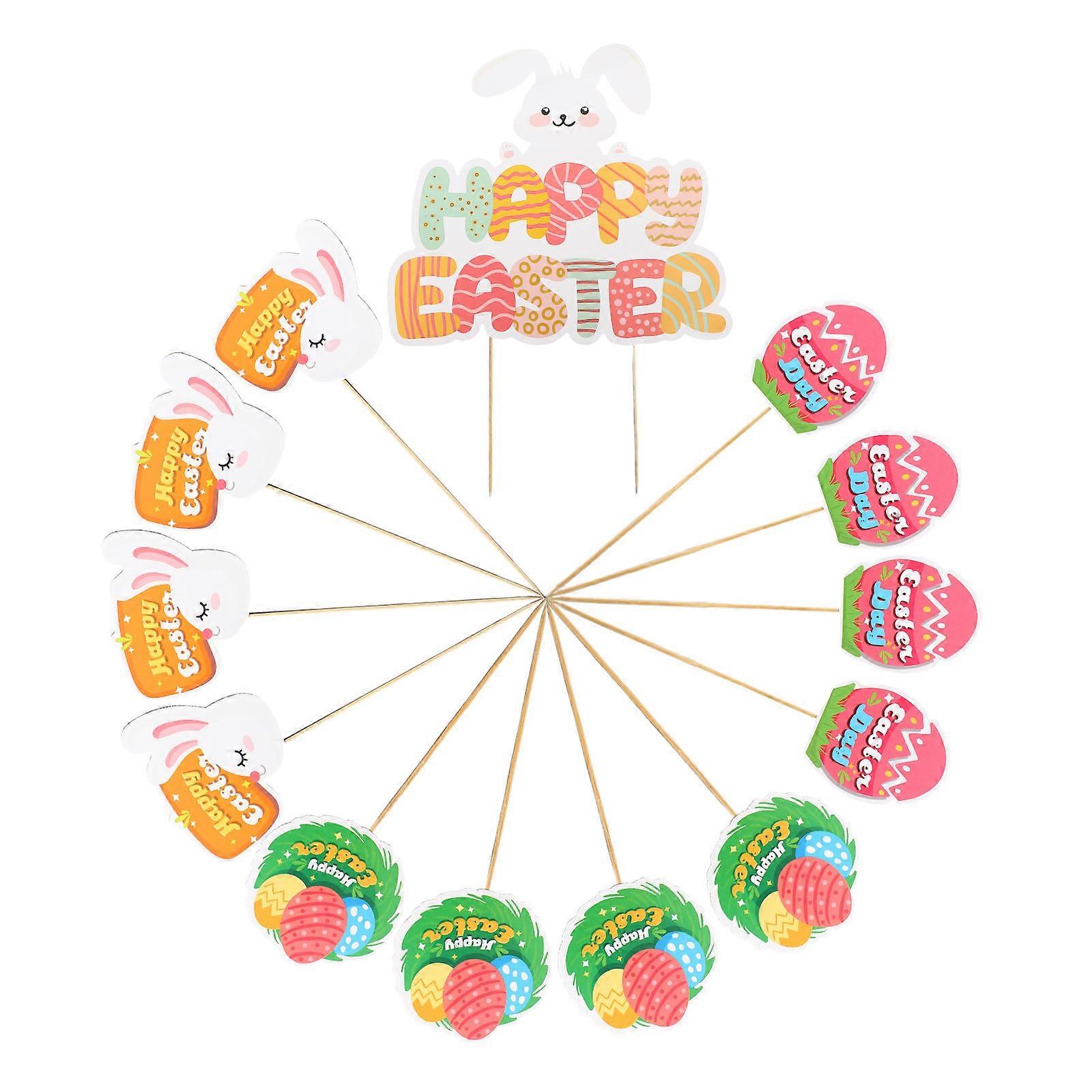 Easter Cake Toppers for Adornment 39Pcs Assorted Color Festive Picks