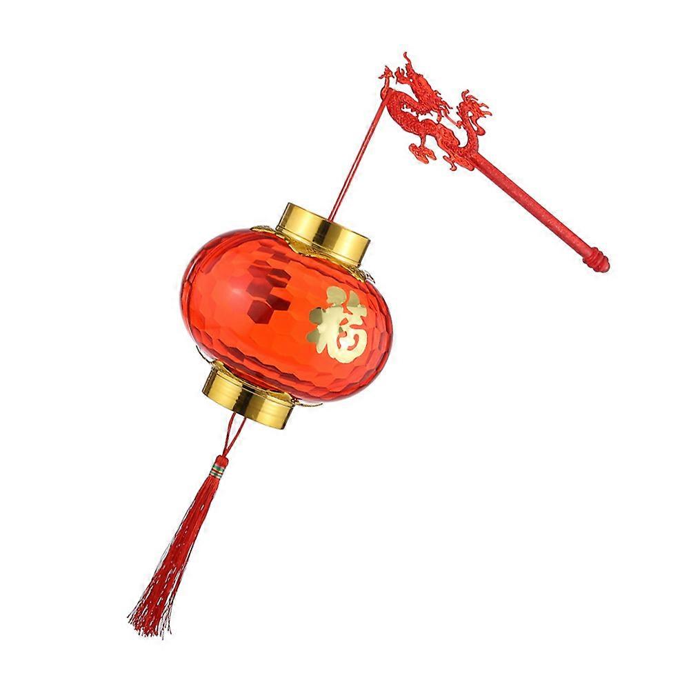 Glowing Festive Lantern Red Plastic Lantern for Decoration Use with Warm Atmosphere