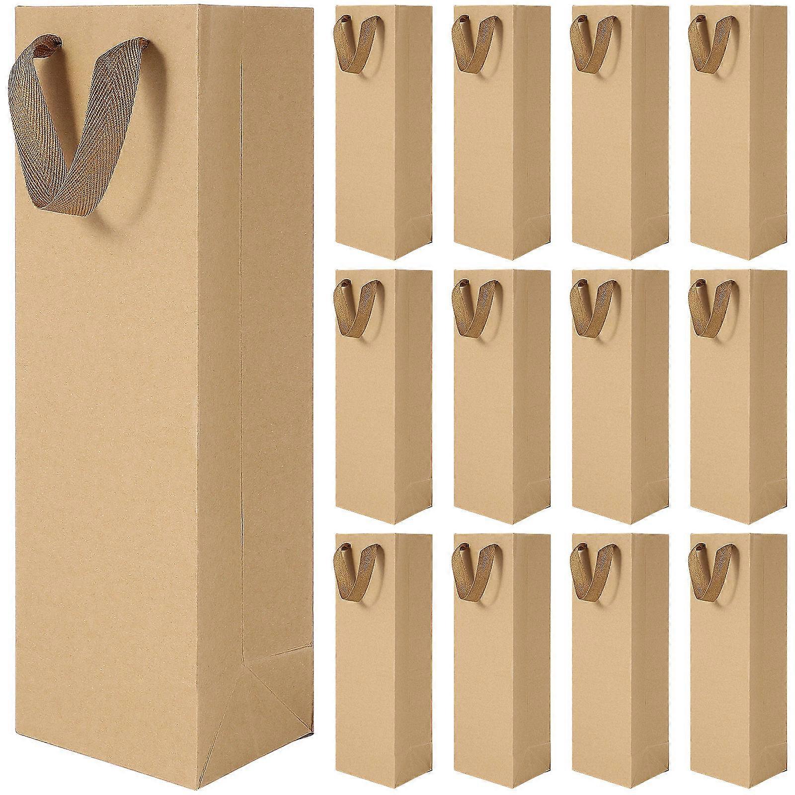 Durable Kraft Paper Bag For Red Wine Bottles With High Tensile Strength For Storage Or Gift Packaging 48Pcs