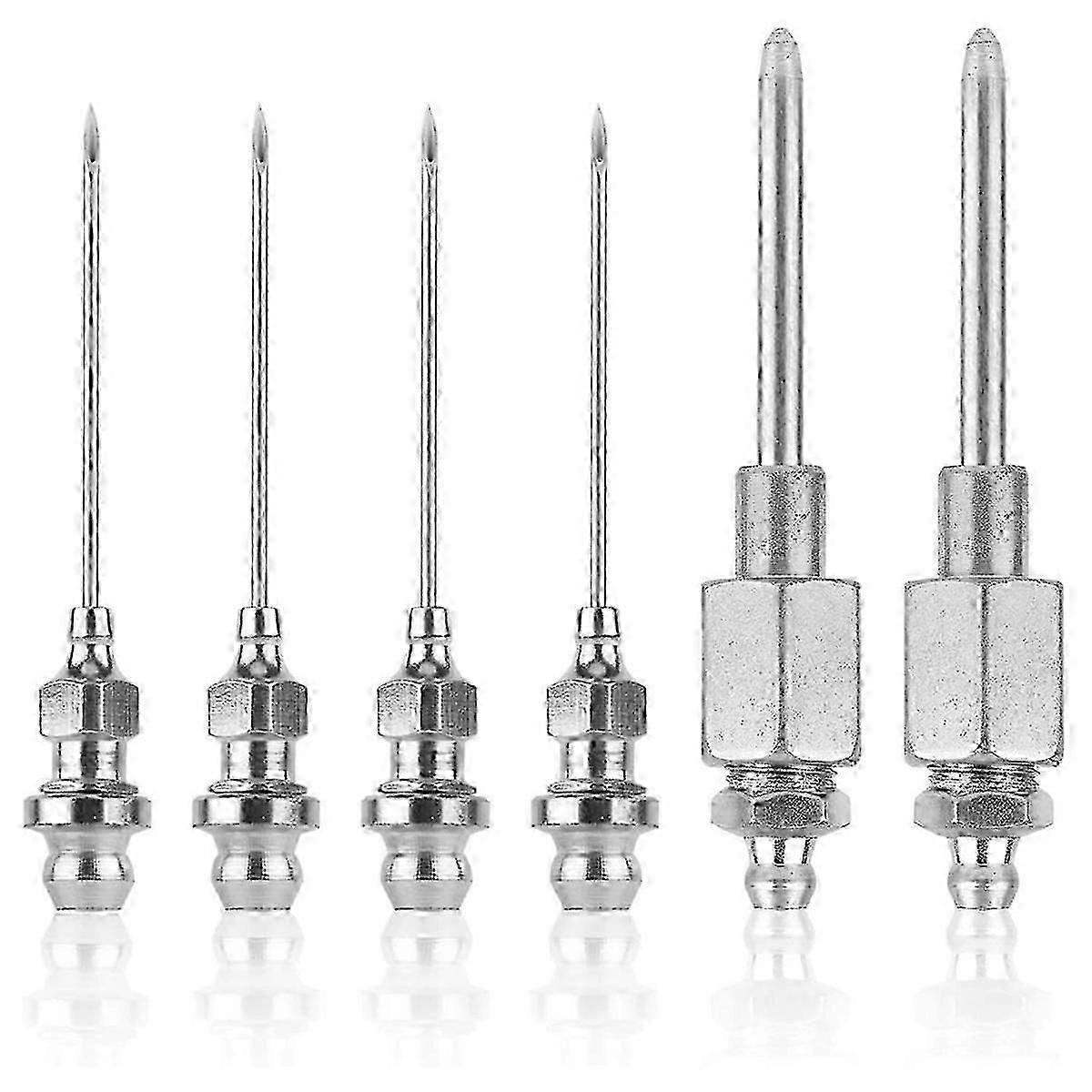 6 adet Gres İğnesi Meme Kiti, Çelik Gres Memesi İğne Dispenseri Gres Enjektörü İğne Gresi A