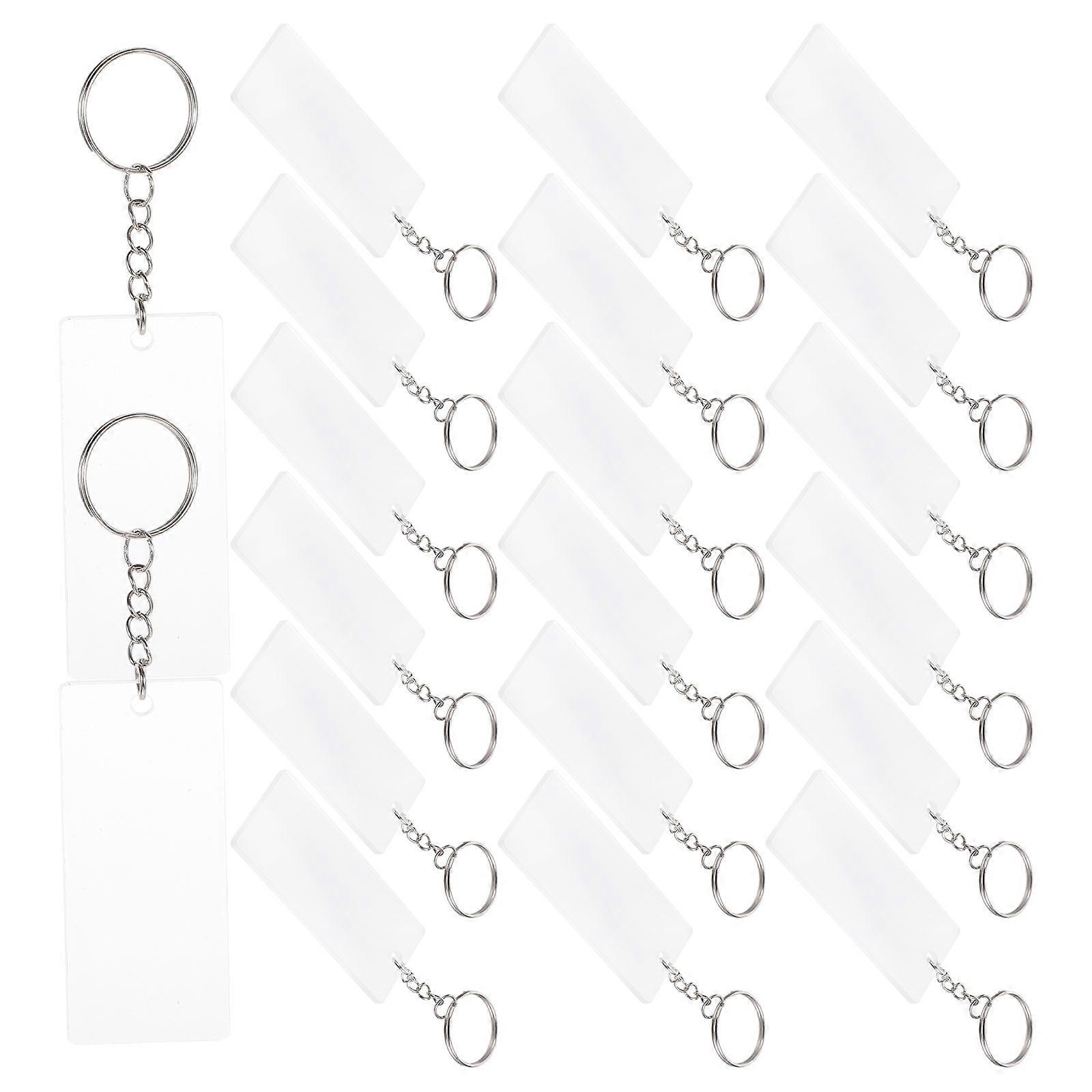 DIY Acrylic Keychain Blanks for 2Sets White Color