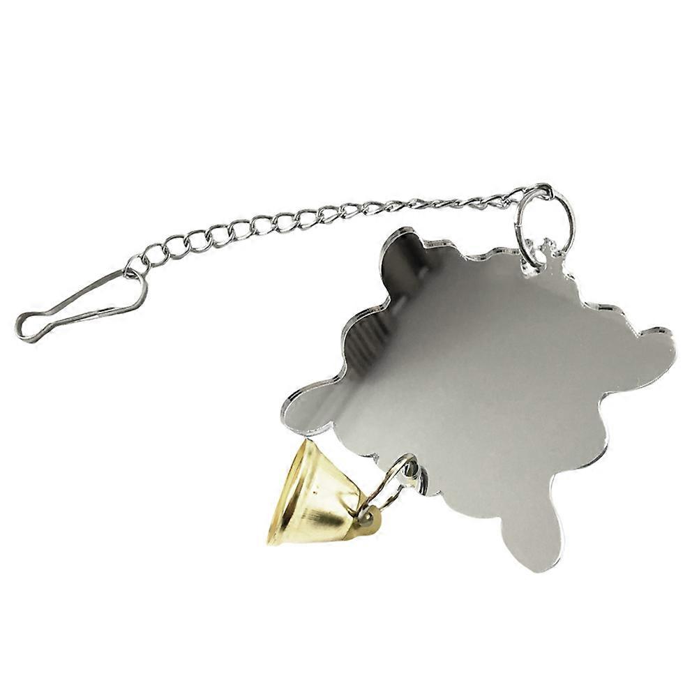 Silver Hanging Acrylic Mirror Bird Toy with Bells for Parrots 3Pcs