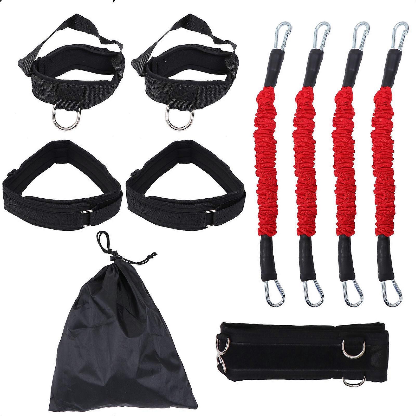 Exercise Bands Gym Equipment for Muscle Strength Training 2Sets Black