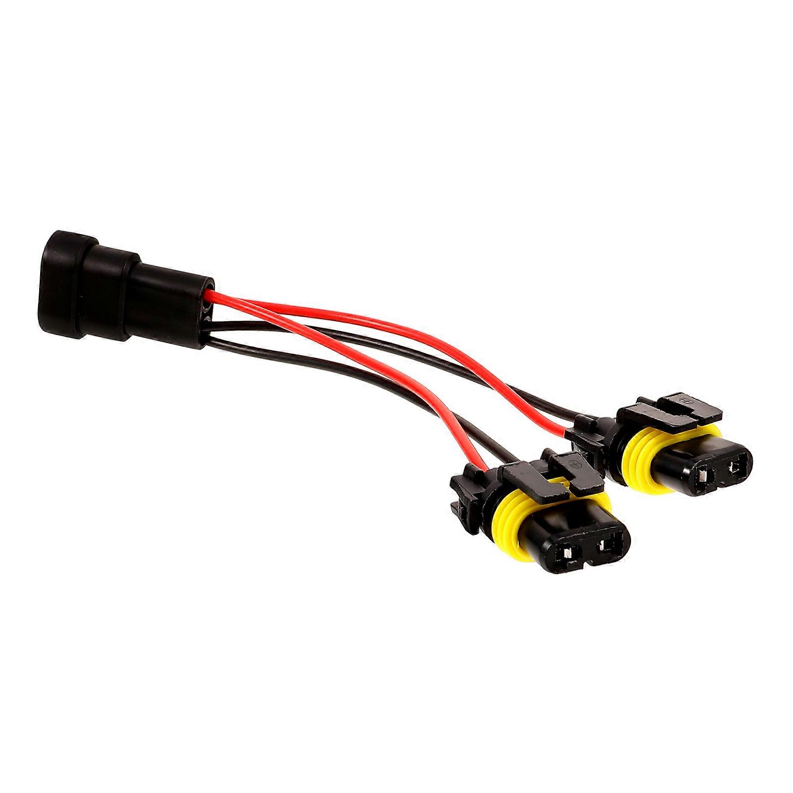 Automotive Replacement Headlight Wiring Harnesses Splitting Electrical Current Black Plastic 1Set