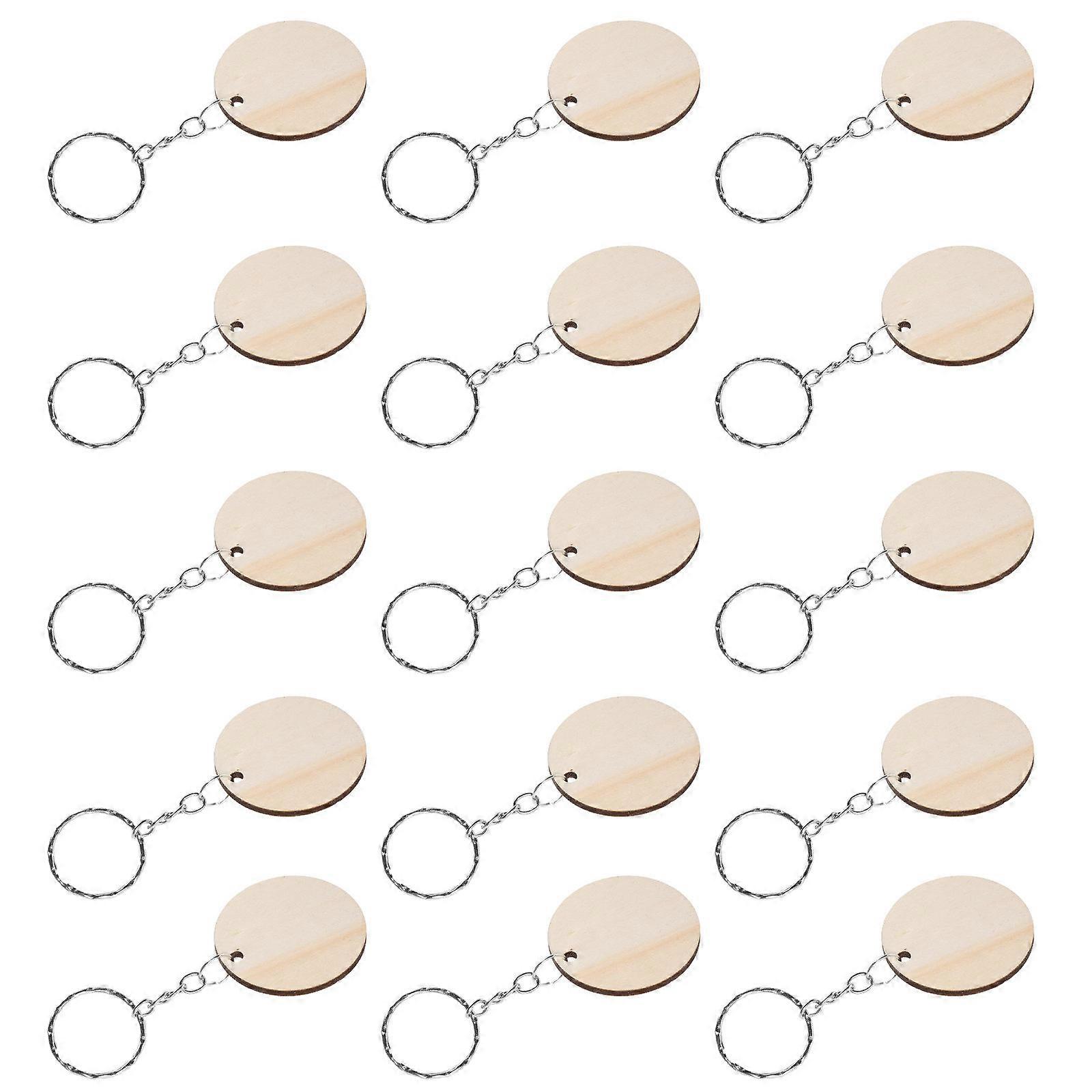 Wood Keychain Blanks Wooden Key Chain for Hanging 3Sets DIY Lettering Ornaments