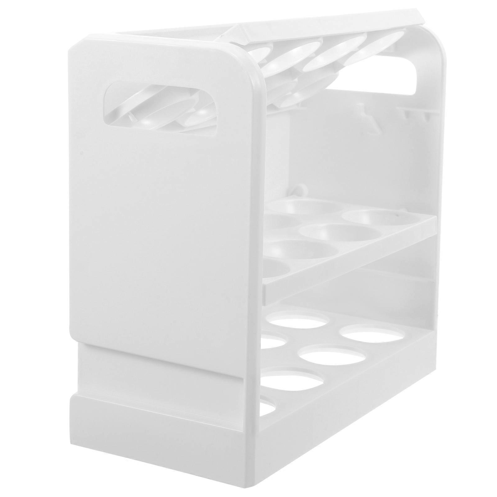3 Layers Egg Organizer Stand 2Pcs Easy Access Fridge Side Door Egg Storage Holder For Kitchen