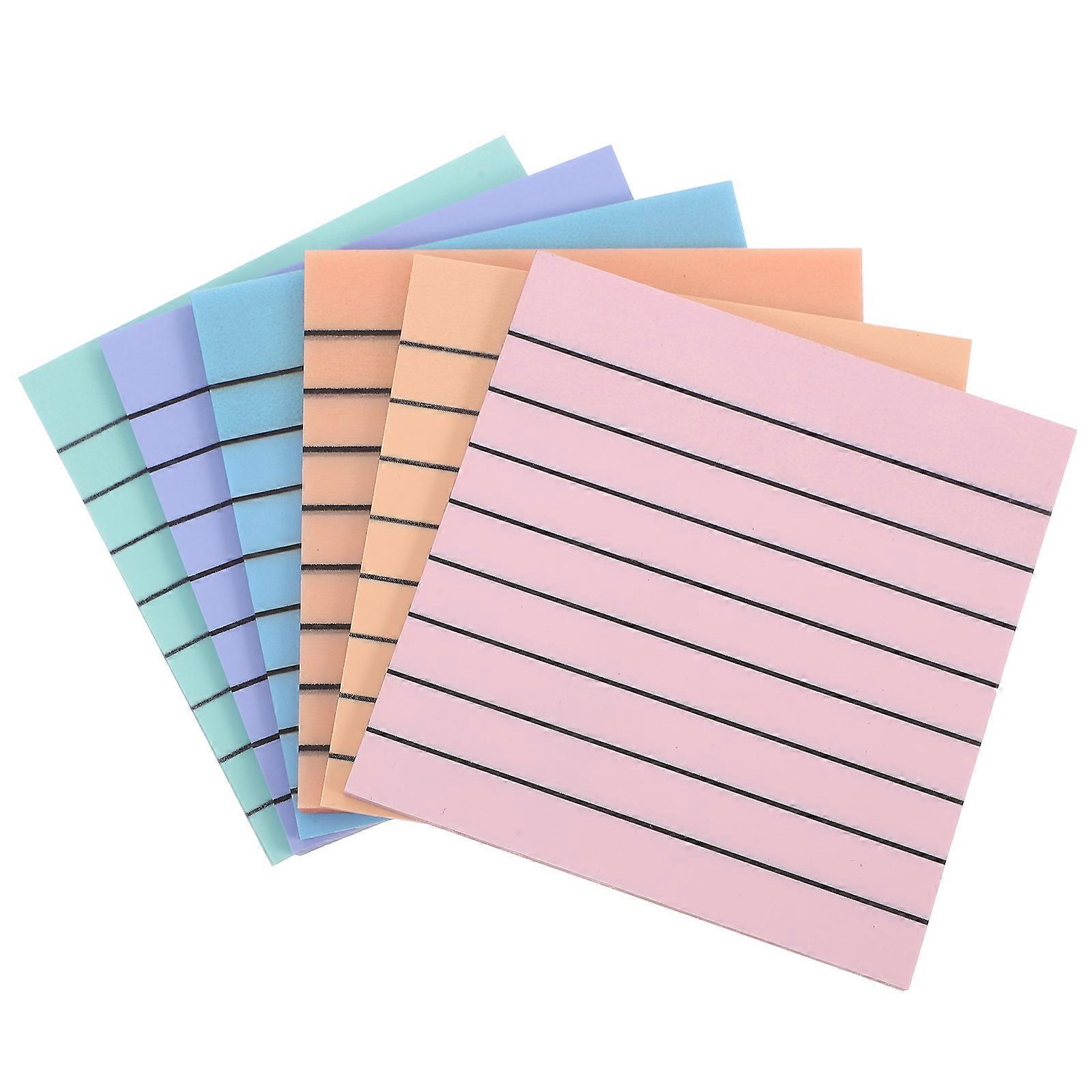 Portable Memo Pads Self-Adhesive Note Pads for Taking Note 5Pcs 6 Books Assorted Color