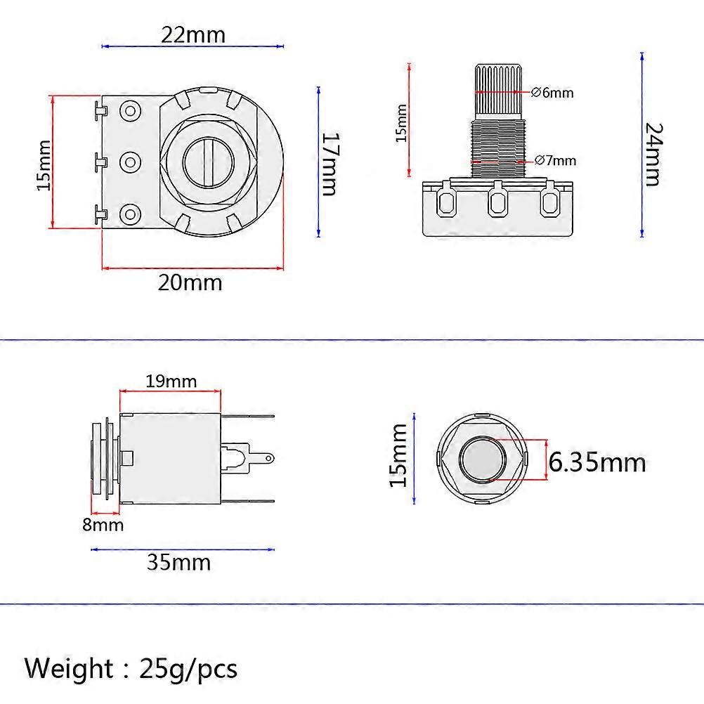 Electric Guitar Wiring Harness with Potentiometer for Audio Split Shaft
