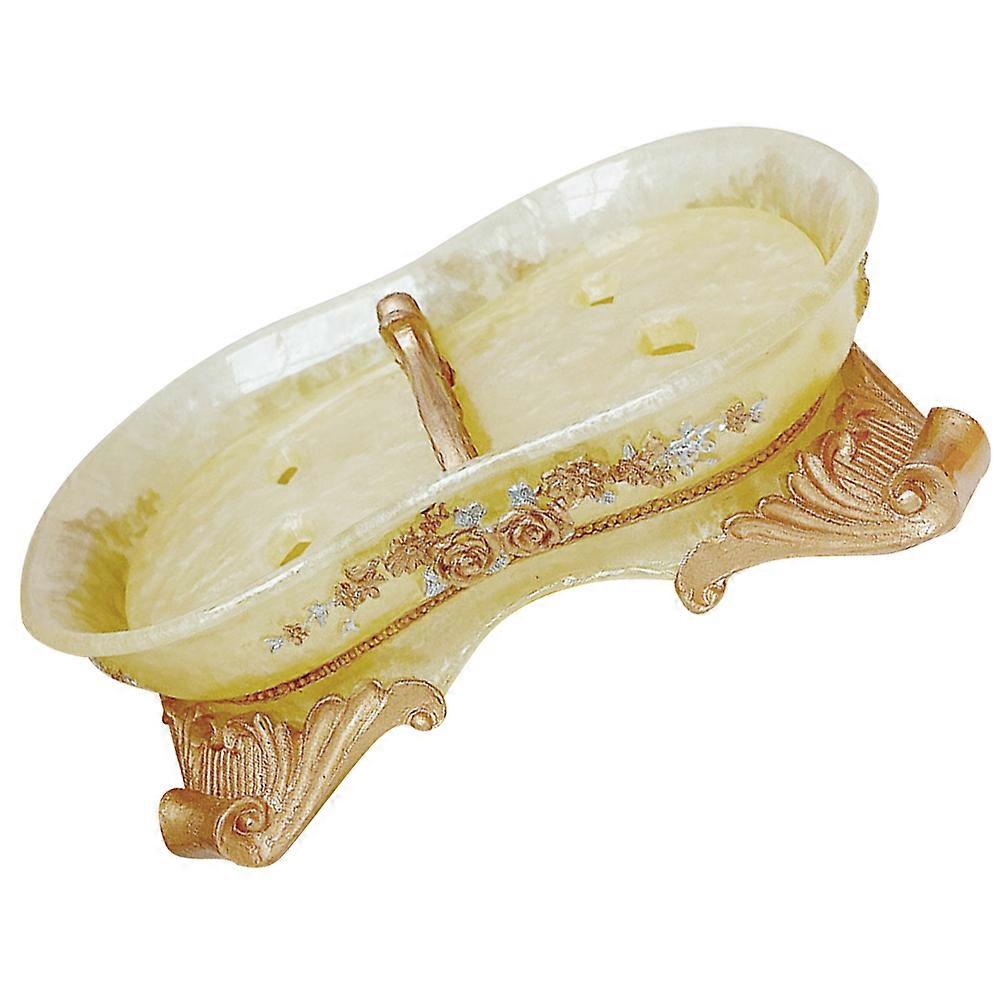 Soap Draining Rack European Style Soap Holder Bathroom Accessories Rectangular Resin Drainage 1Set