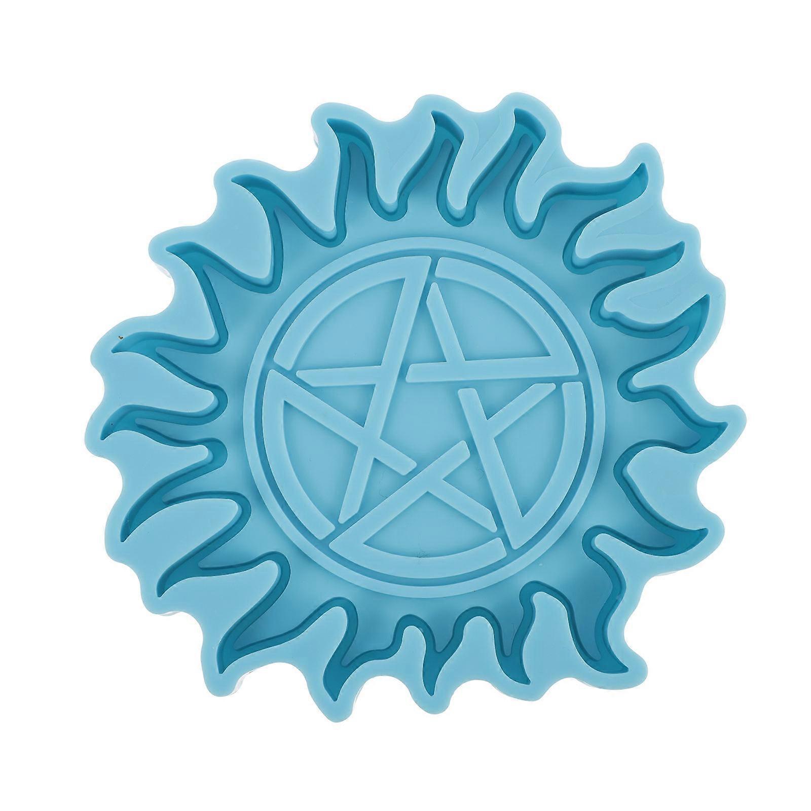 DIY Silicone Coaster Mold for Handmade Craft 2Pcs Blue Cup Mat