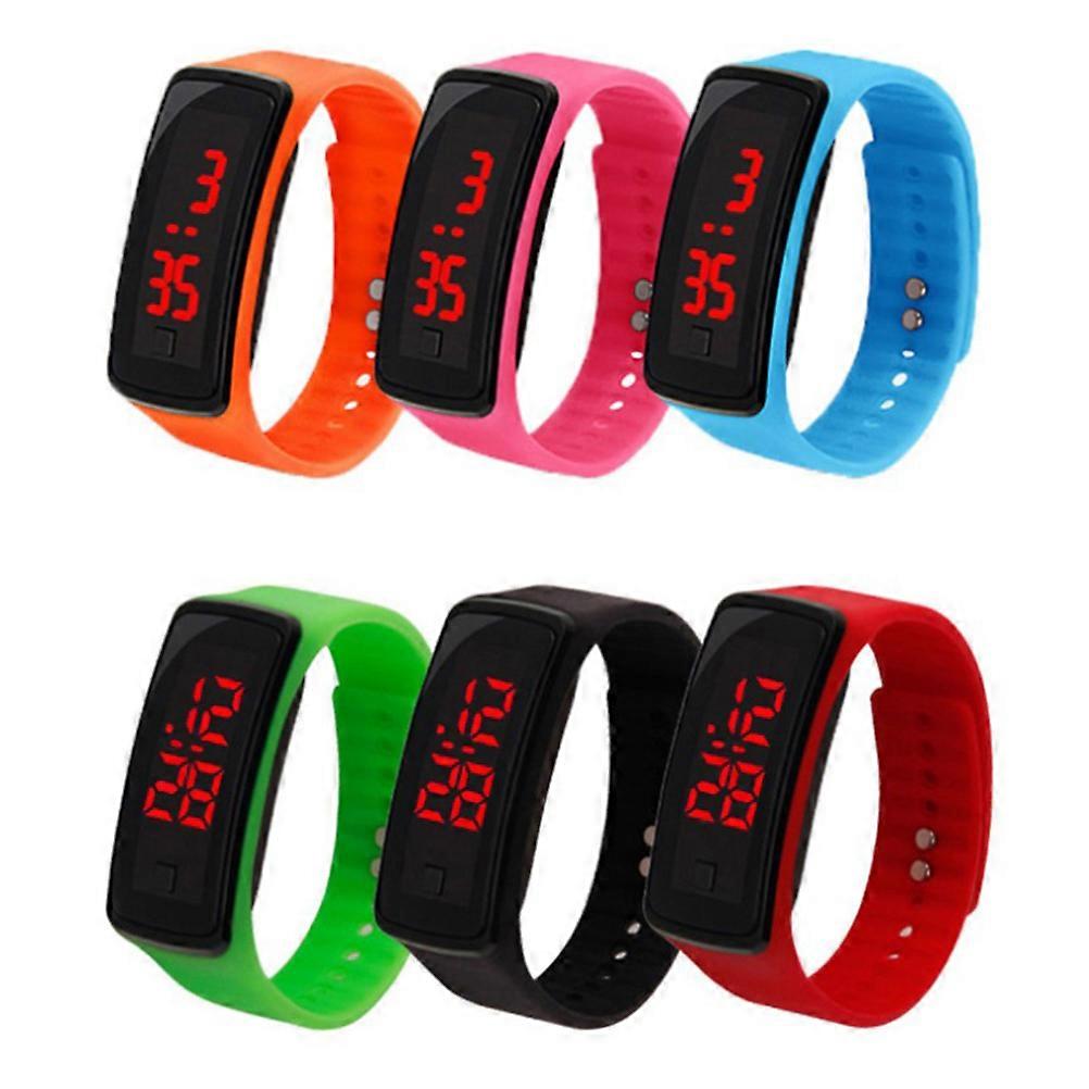 Outdoor Children Wrist Watch LED Digital Watch with Silicone Bands 2Pcs