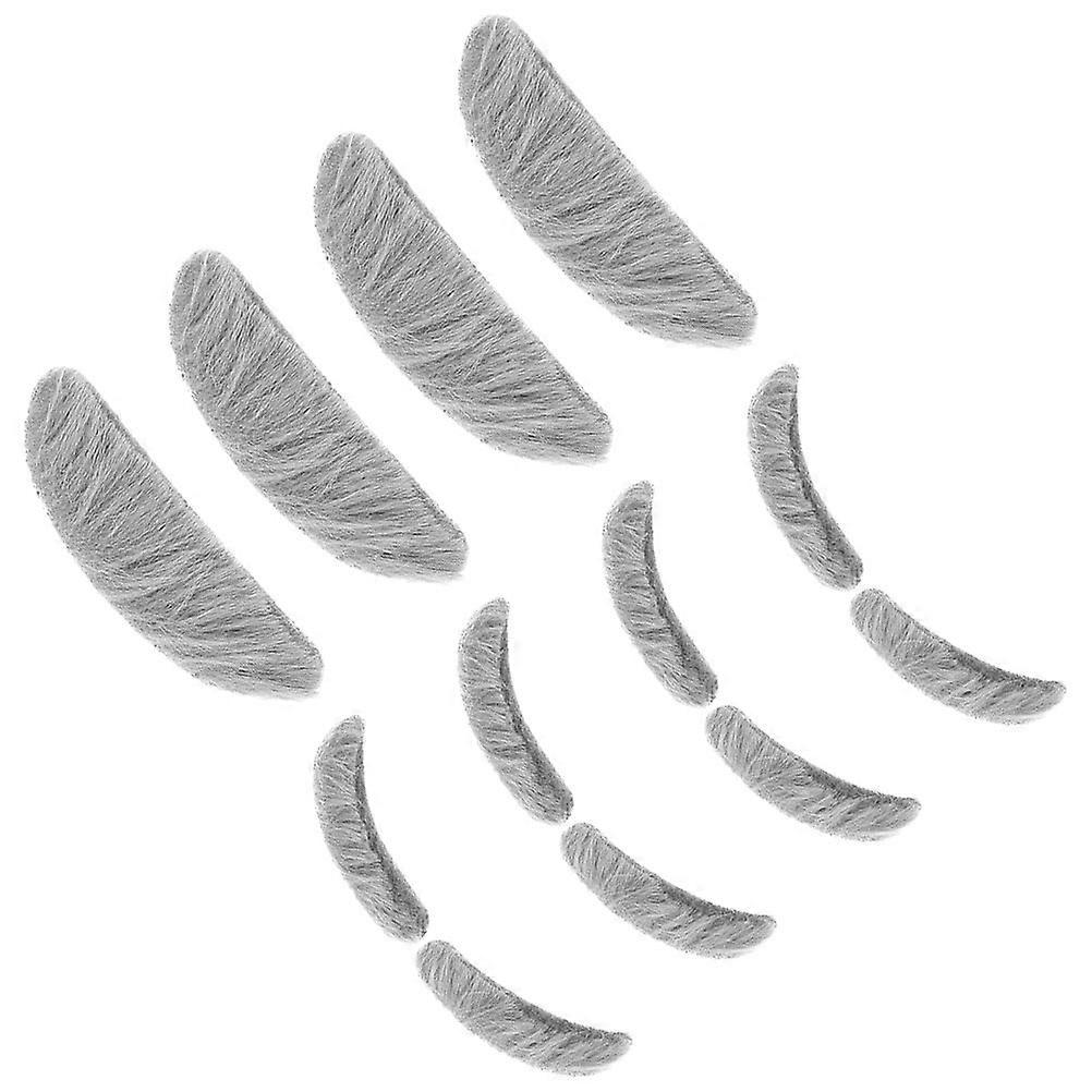 Old Man Fake Mustache And Eyebrows Costume Props 12 Sets Ideal For Theme Parties Masquerade And Easter Events In Grey Color