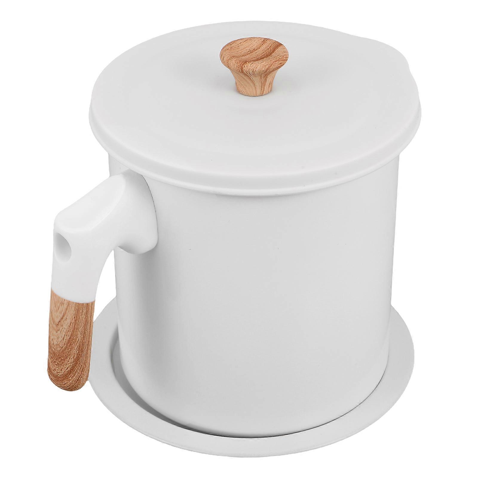 3Pcs Stainless Steel Oil Filter Pot Bacon Grease Container for Kitchen